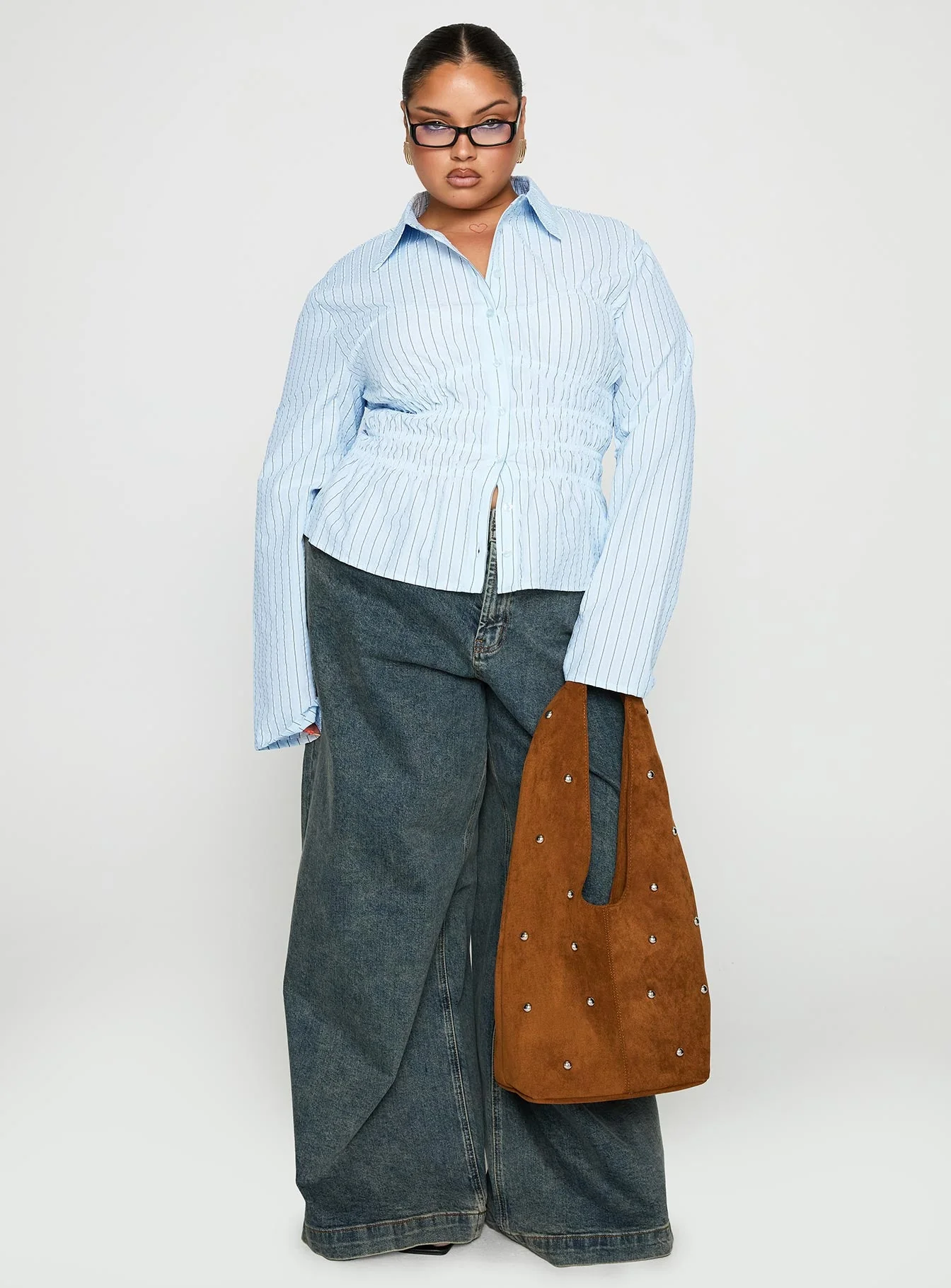 Liesel Shirred Long Sleeve Top Stripe Curve - Image 3