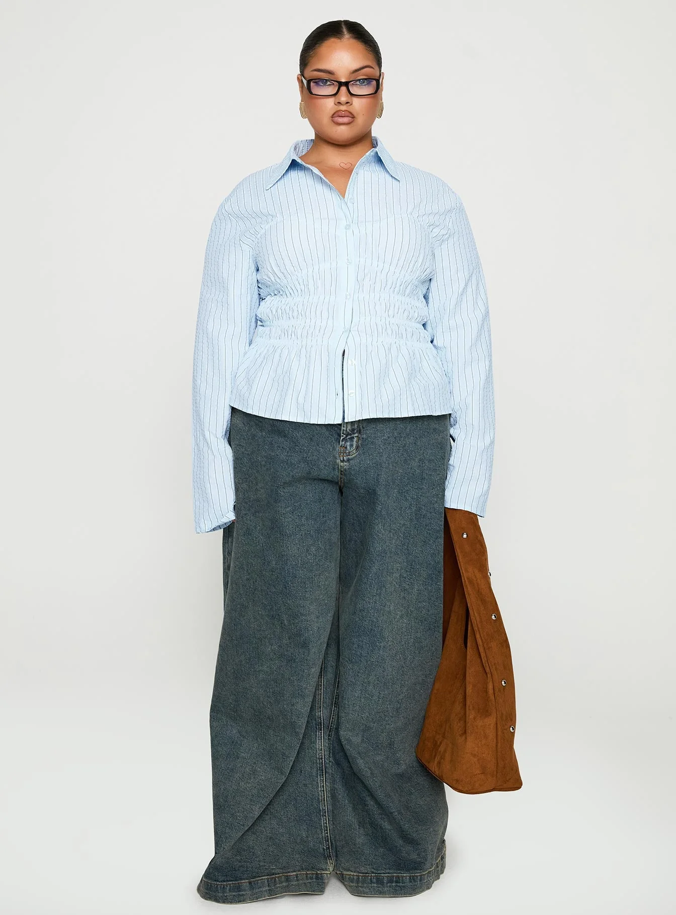 Liesel Shirred Long Sleeve Top Stripe Curve - Image 7