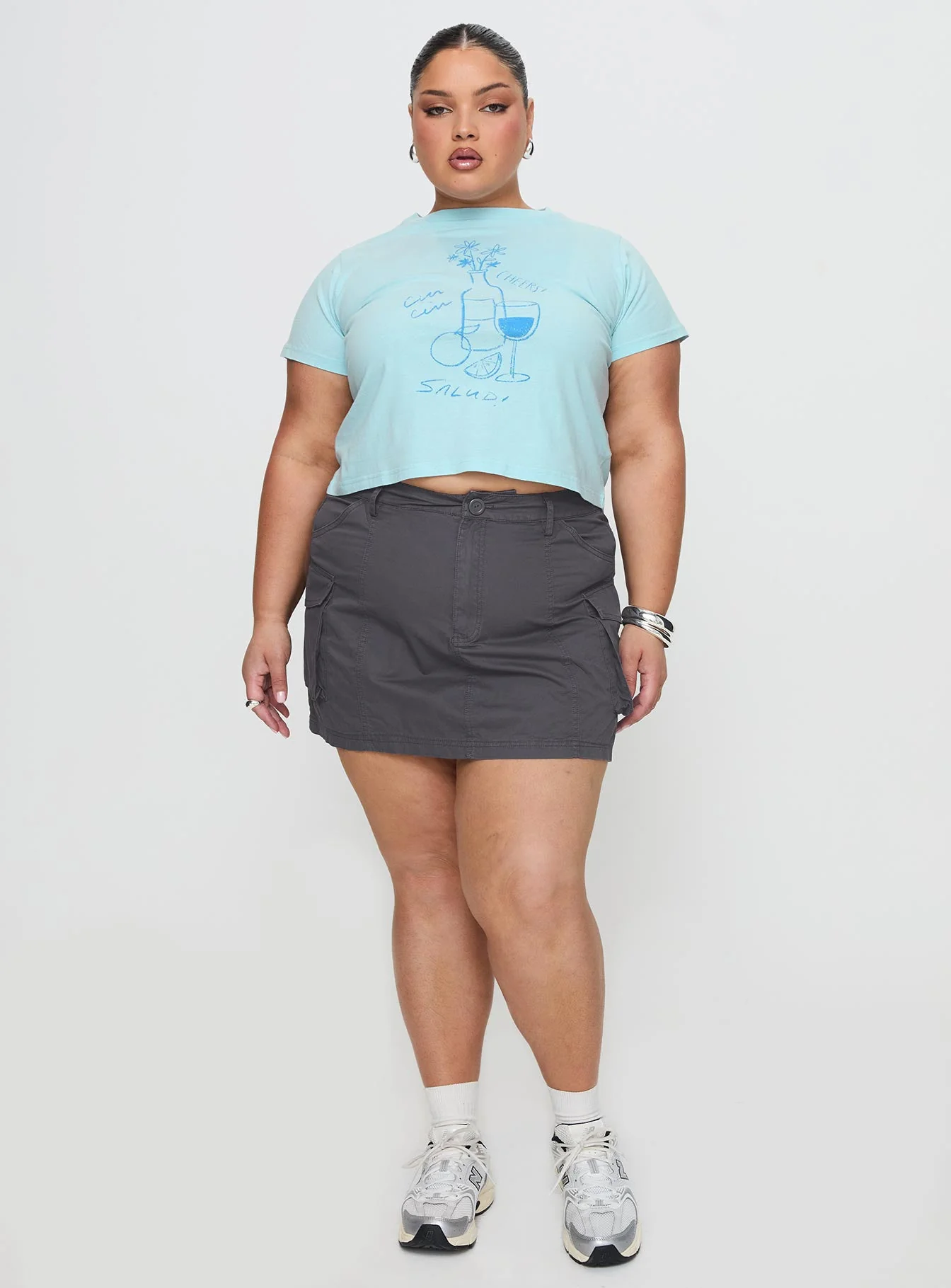 Lieutenant Cargo Mini Skirt Slate - Image 10
