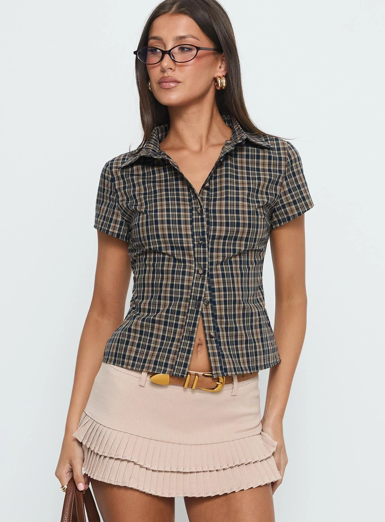 Lift Off Button Up Top Multi Check - Image 2