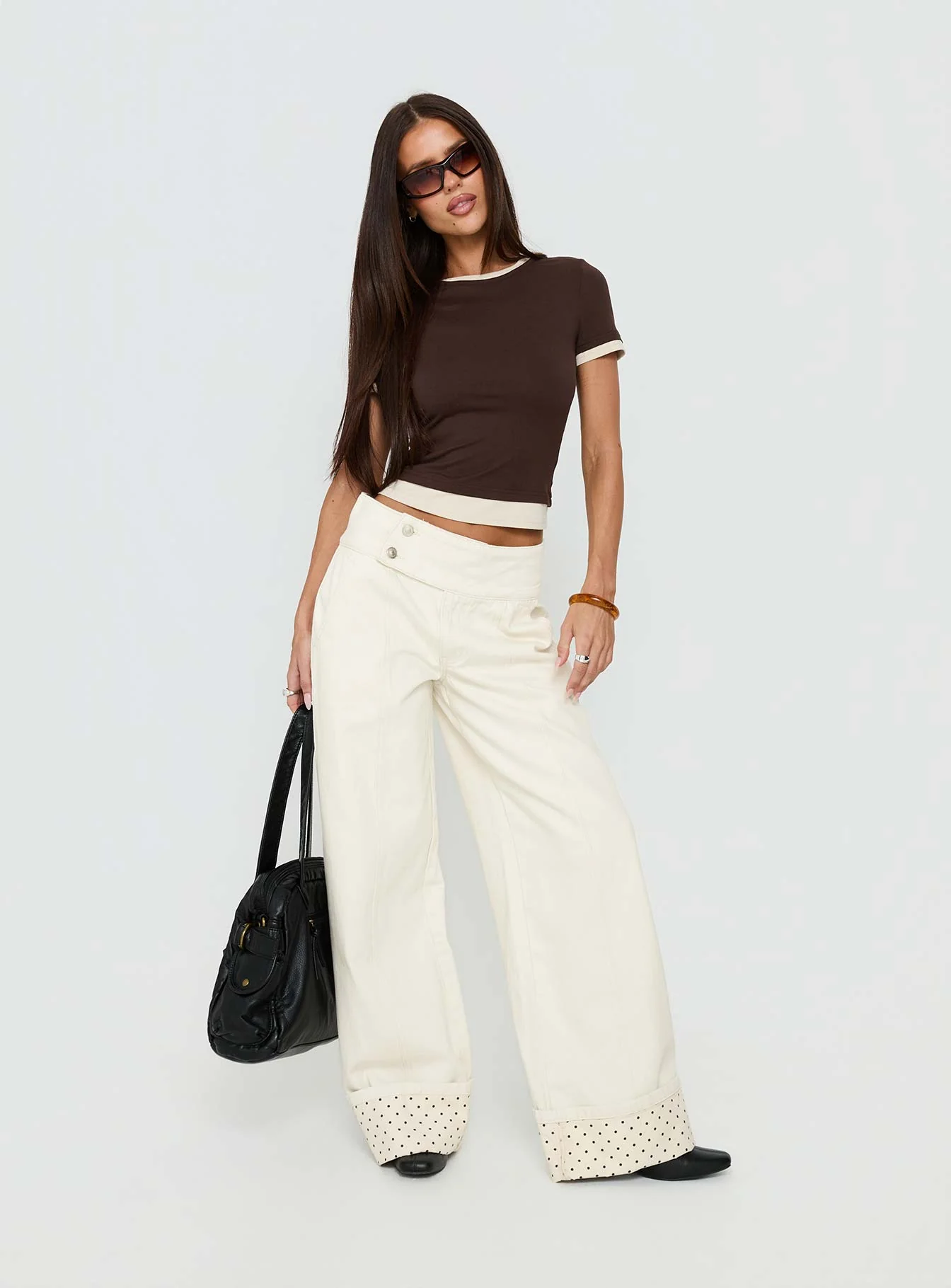 Lights Low Contrast Trim Top Chocolate / Beige - Image 3