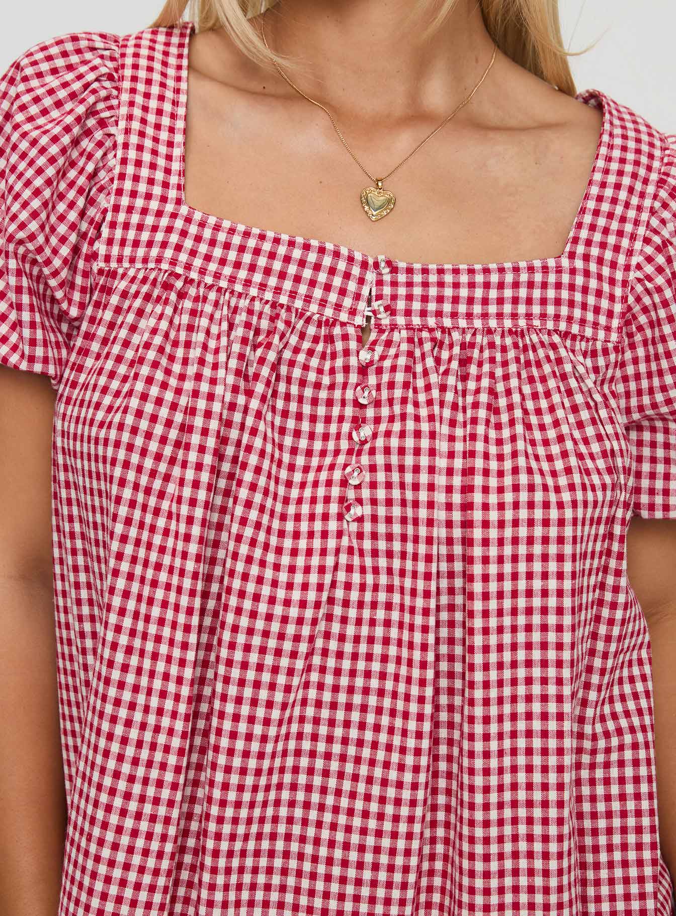 Lilibet Mini Dress Red Gingham - Image 6