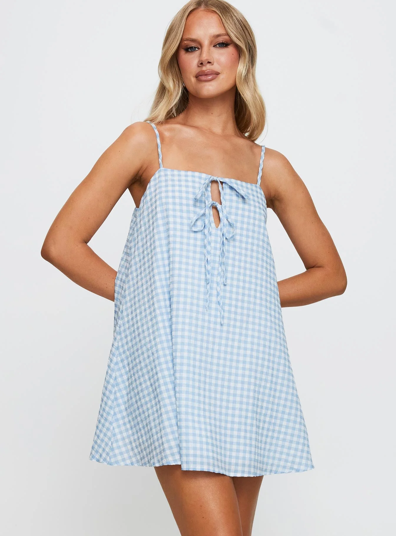 Lily Of The Valley Mini Dress Blue - Image 2