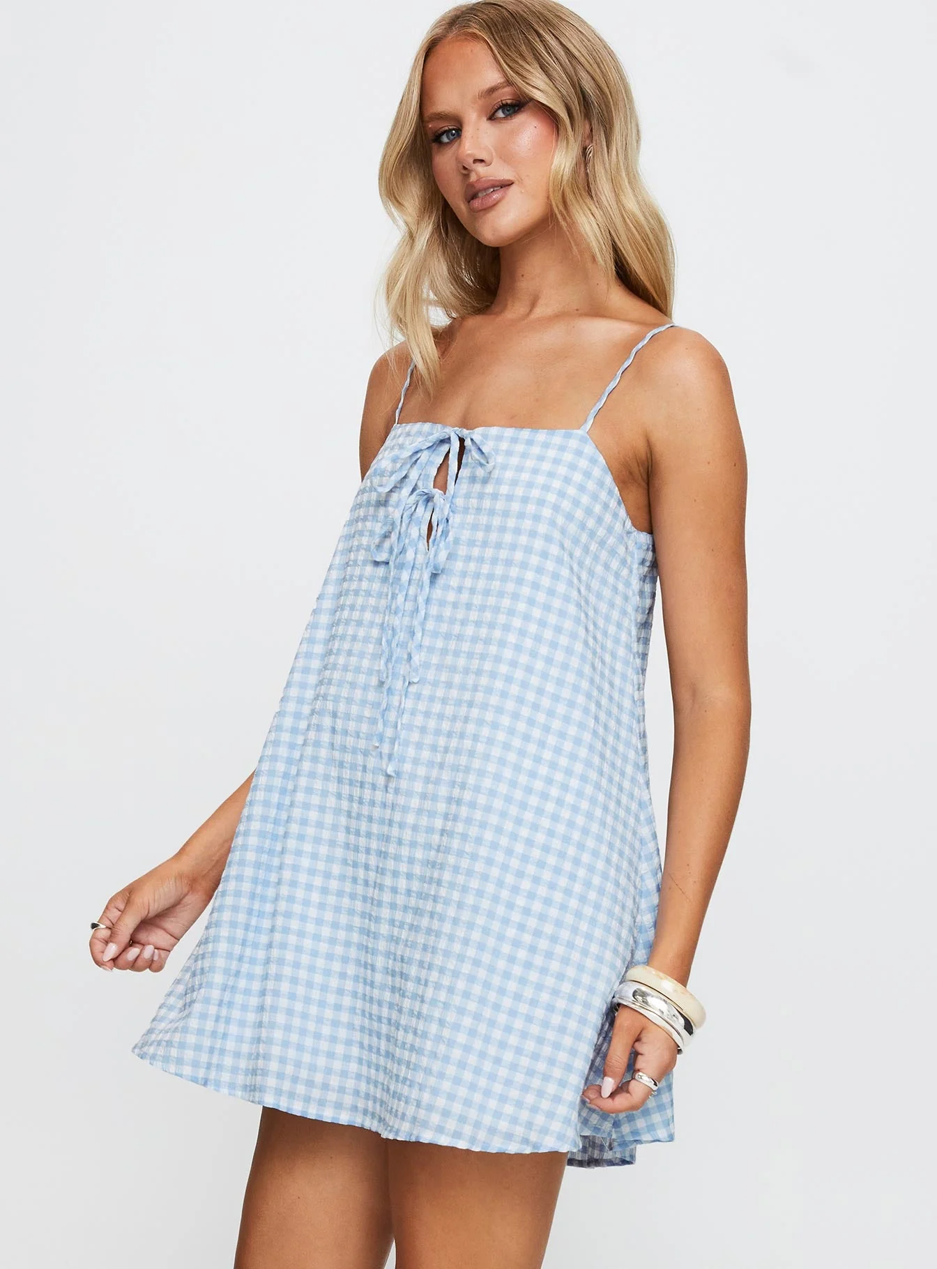 Lily Of The Valley Mini Dress Blue - Image 4