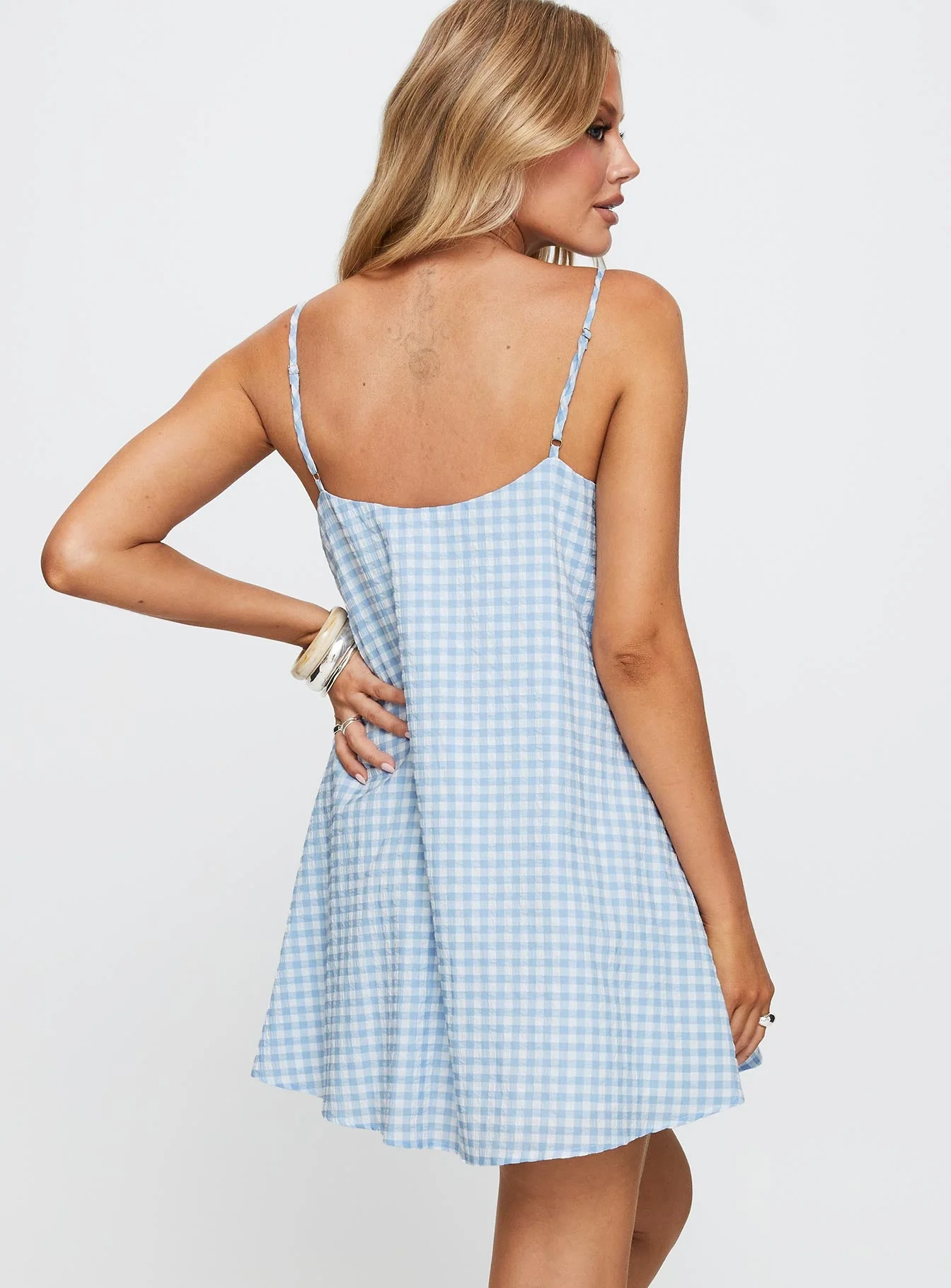 Lily Of The Valley Mini Dress Blue - Image 5