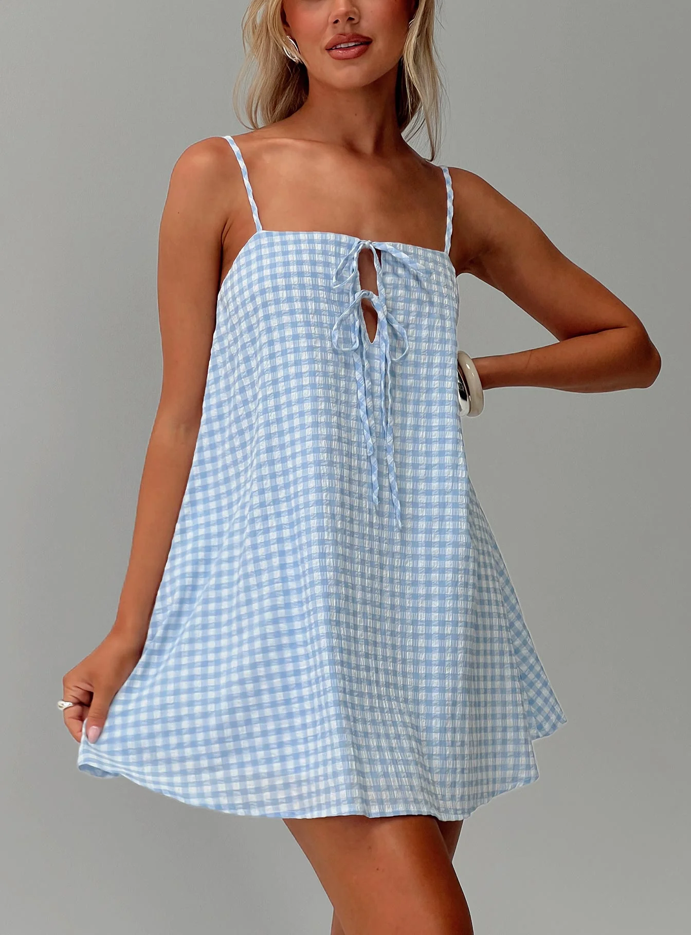 Lily Of The Valley Mini Dress Blue - Image 8
