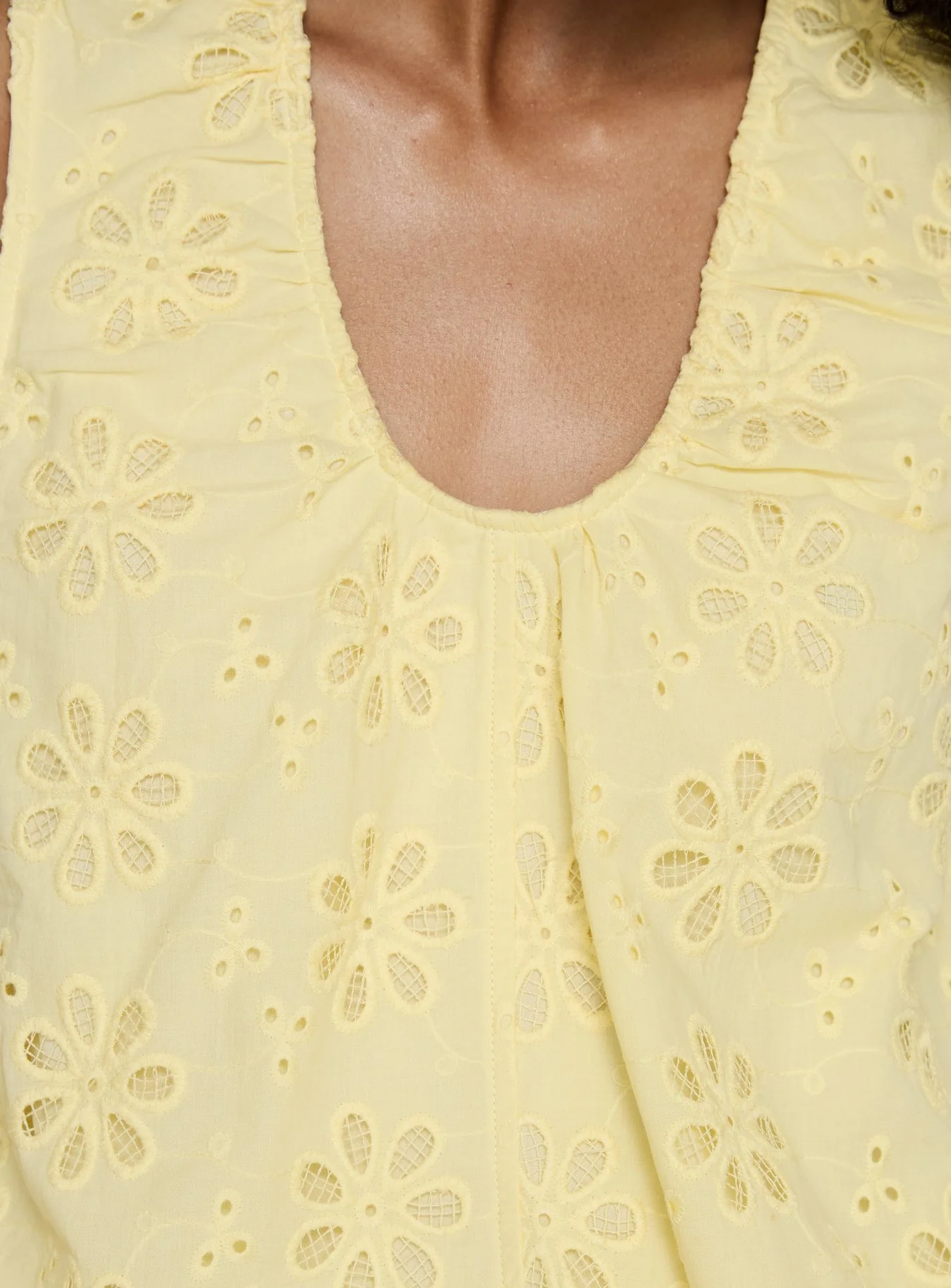 Lindey Embroidered Sleeveless Top Yellow - Image 5