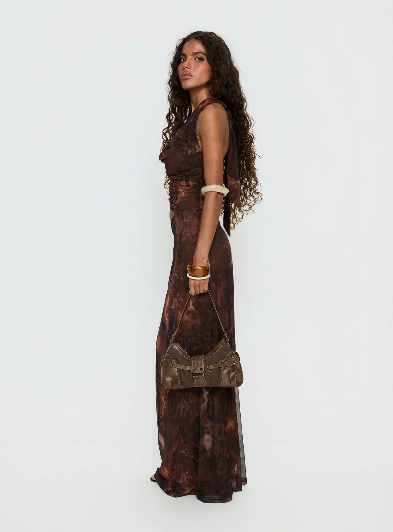 Livara Cowl Cut Out Maxi Dress Multi - Image 4