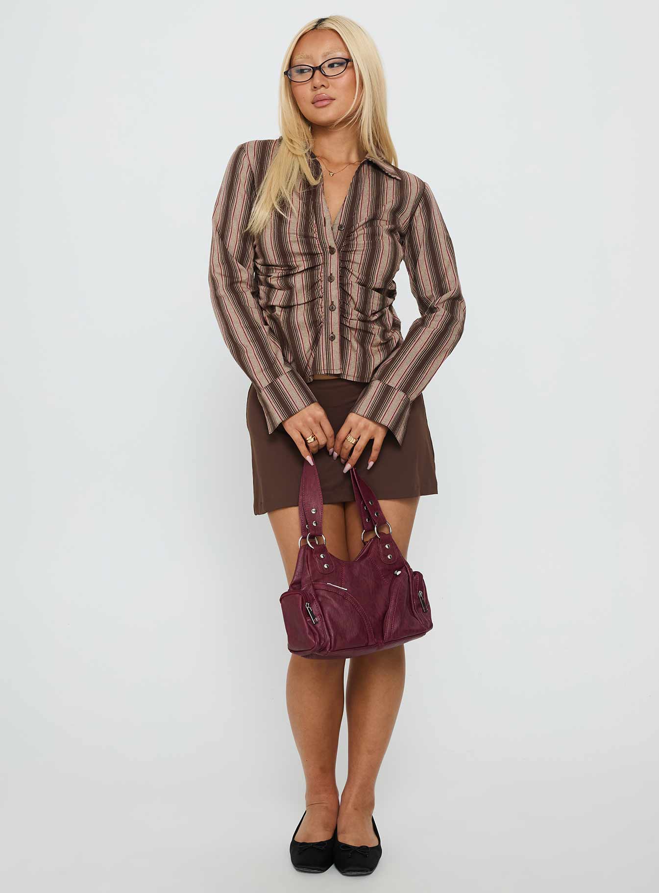 Liviya Ruched Long Sleeve Top Multi - Image 3