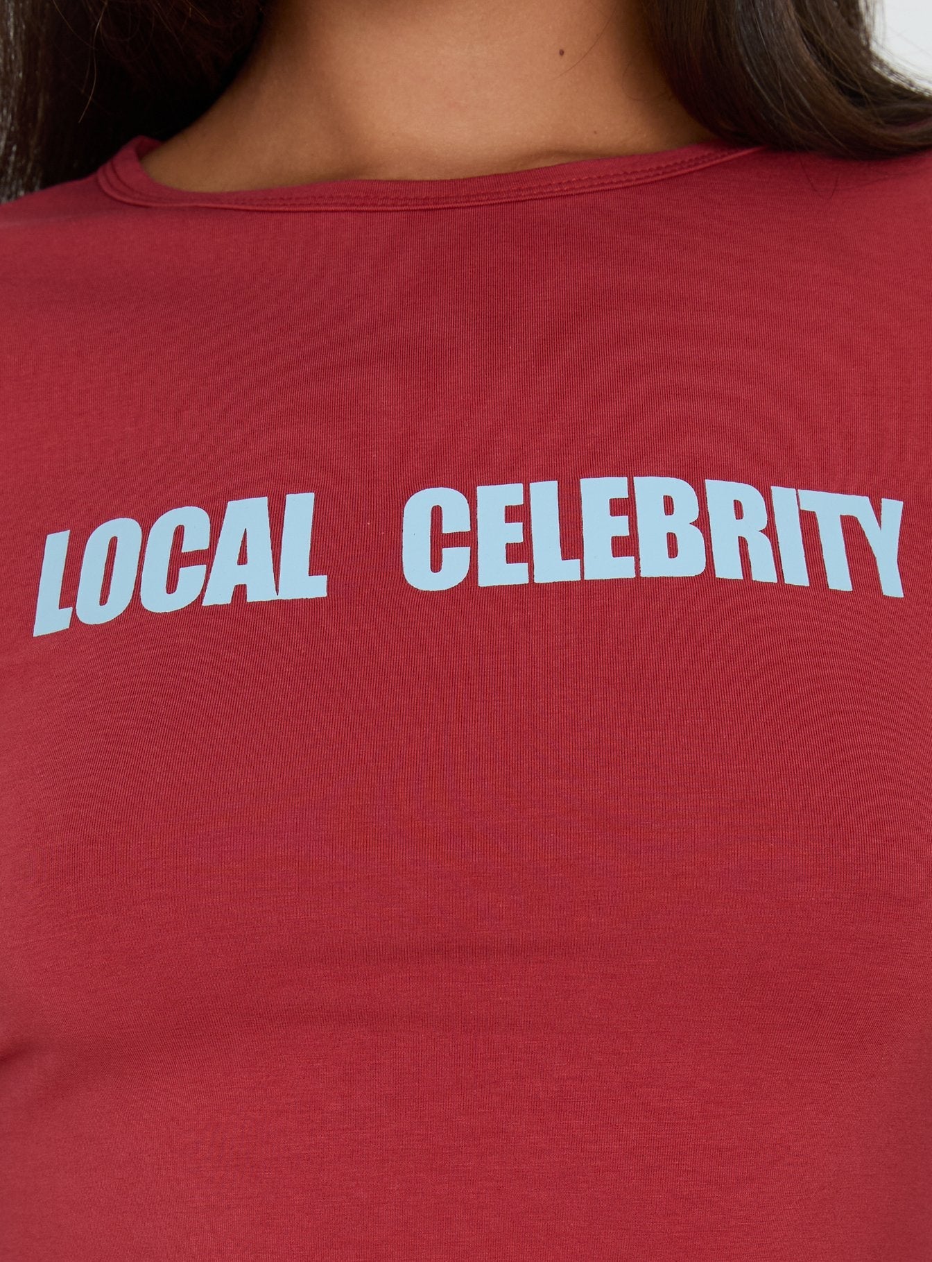 Local Celebrity Graphic Top Washed Red - Image 6