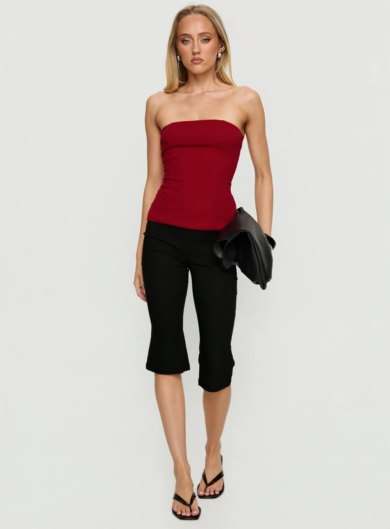 Loreto Strapless Tie Back Top Red - Image 3