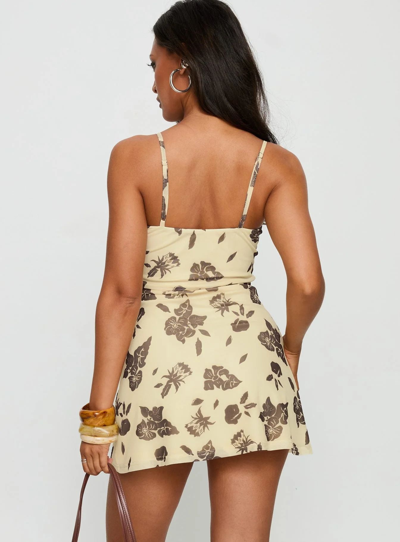 Lorilee V-neck Mini Dress Yellow Floral - Image 5