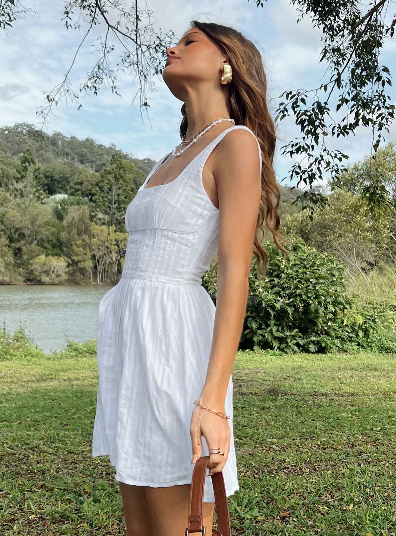 Lorinda Mini Dress White - Image 9