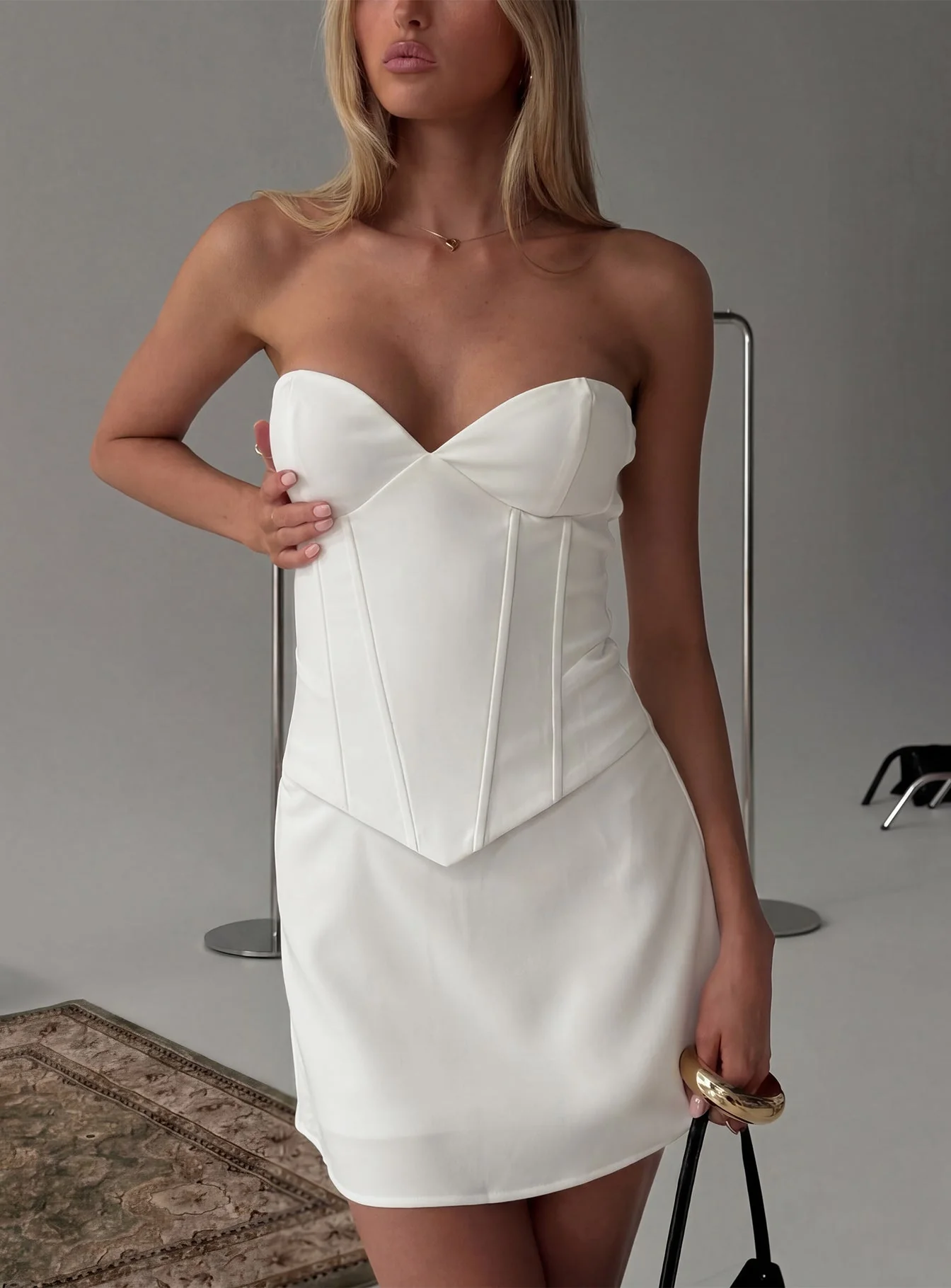 Loryn Sweetheart Corset Mini Dress White - Image 8