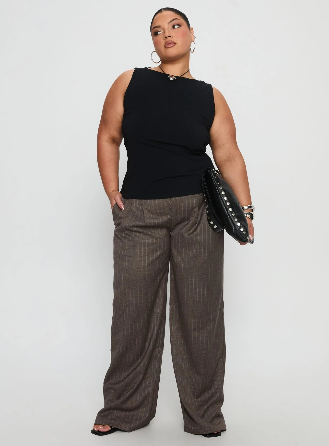 Lose Your Number High Neck Top Black Curve - Image 3