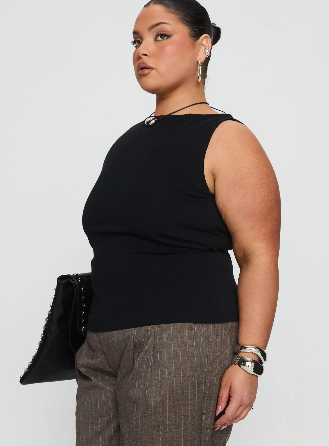Lose Your Number High Neck Top Black Curve - Image 4