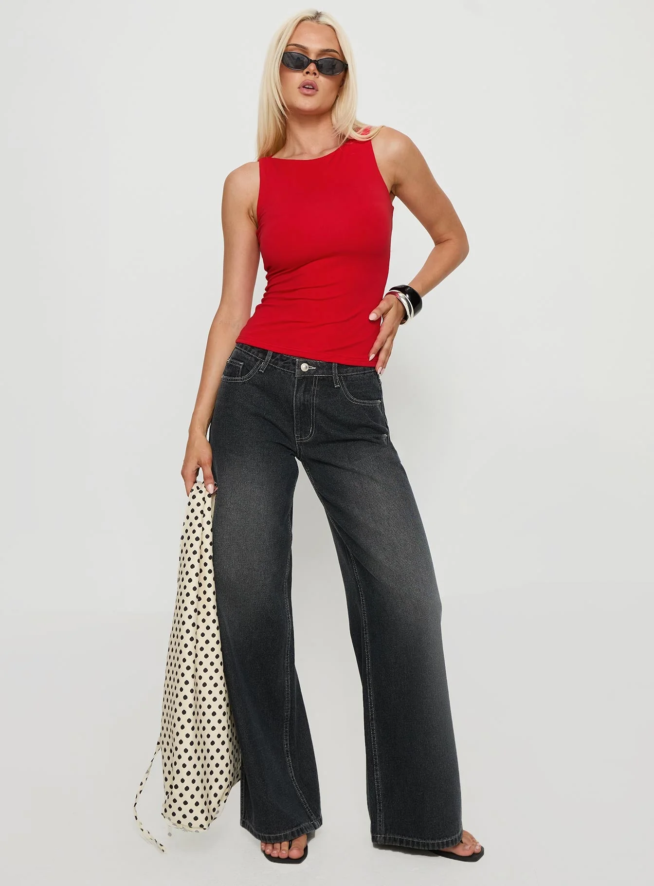 Lose Your Number High Neck Top Red - Image 2