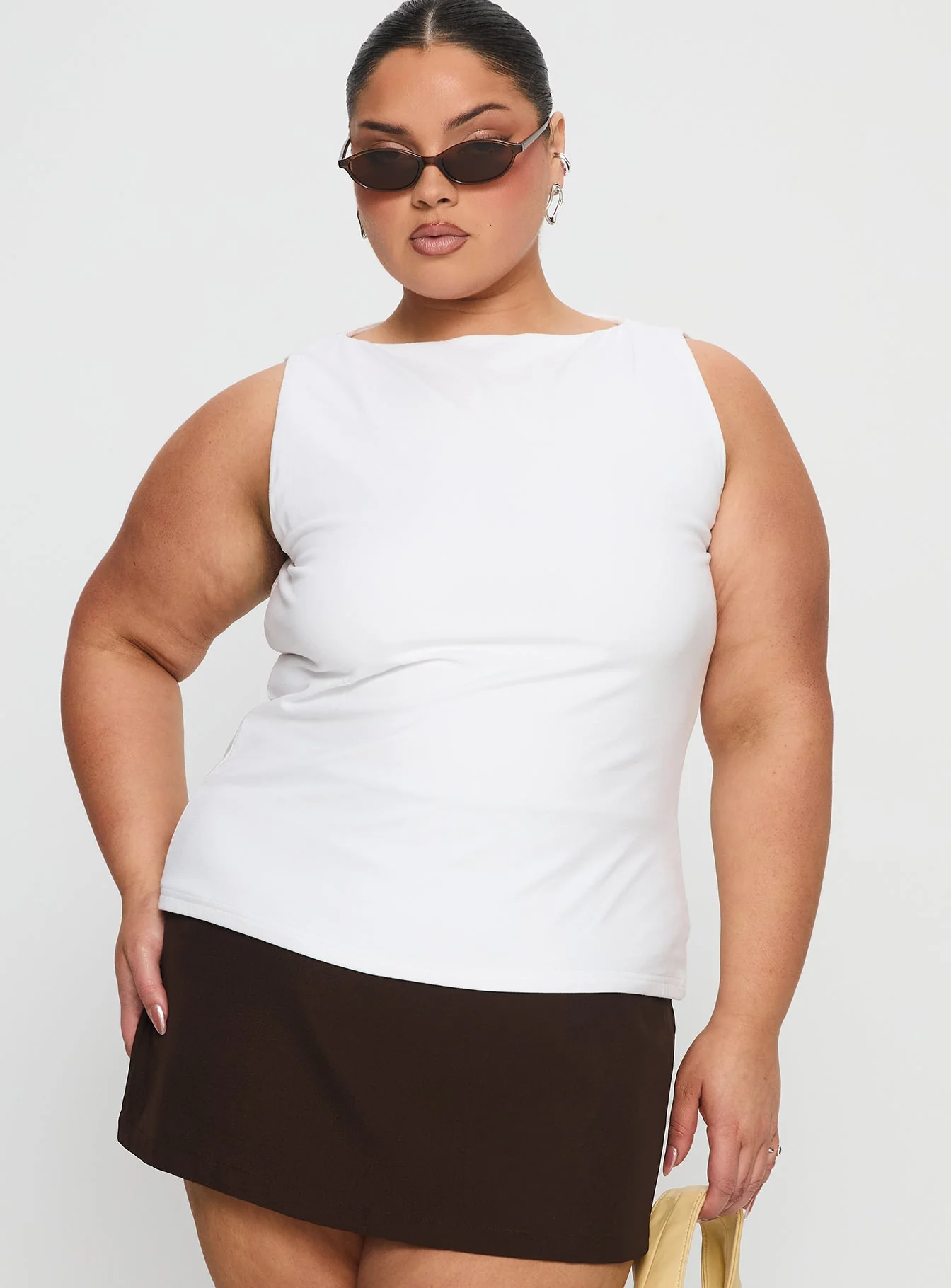 Lose Your Number High Neck Top White Curve - Image 2
