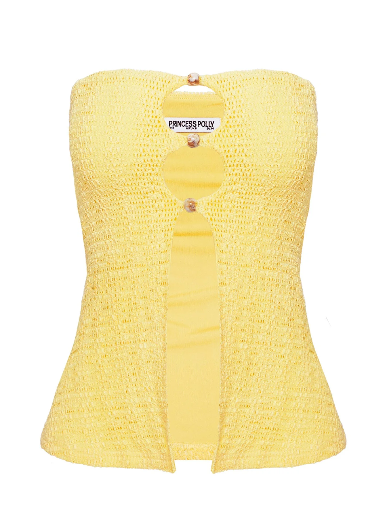 Lost Souls Strapless Cut Out Top Lemon - Image 5