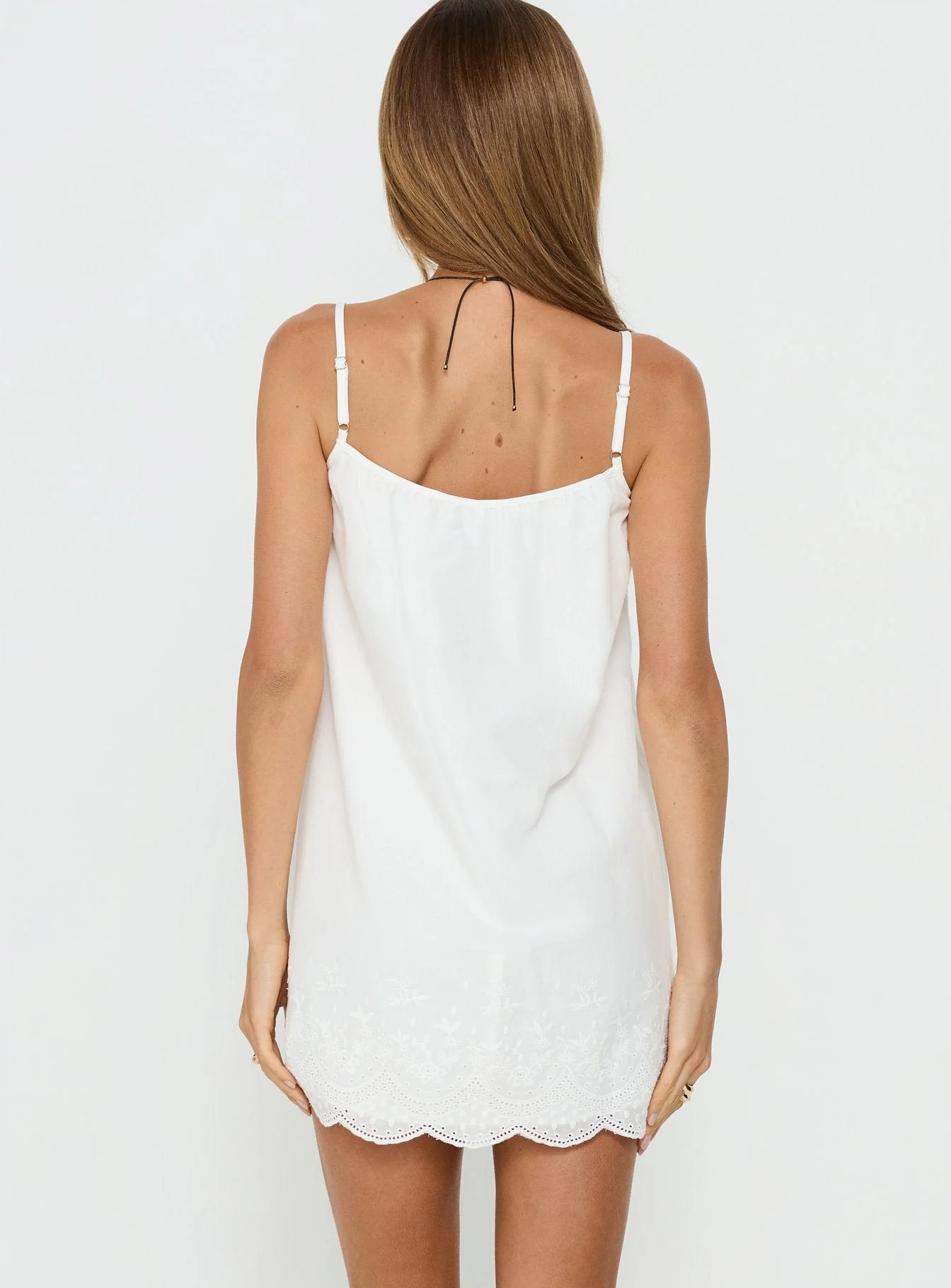 Louanna Embroidered Mini Dress White - Image 5