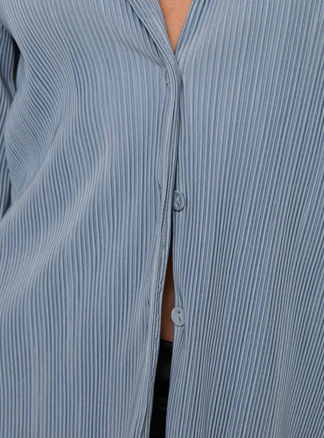 Louie Pleated Shirt Blue - Image 6