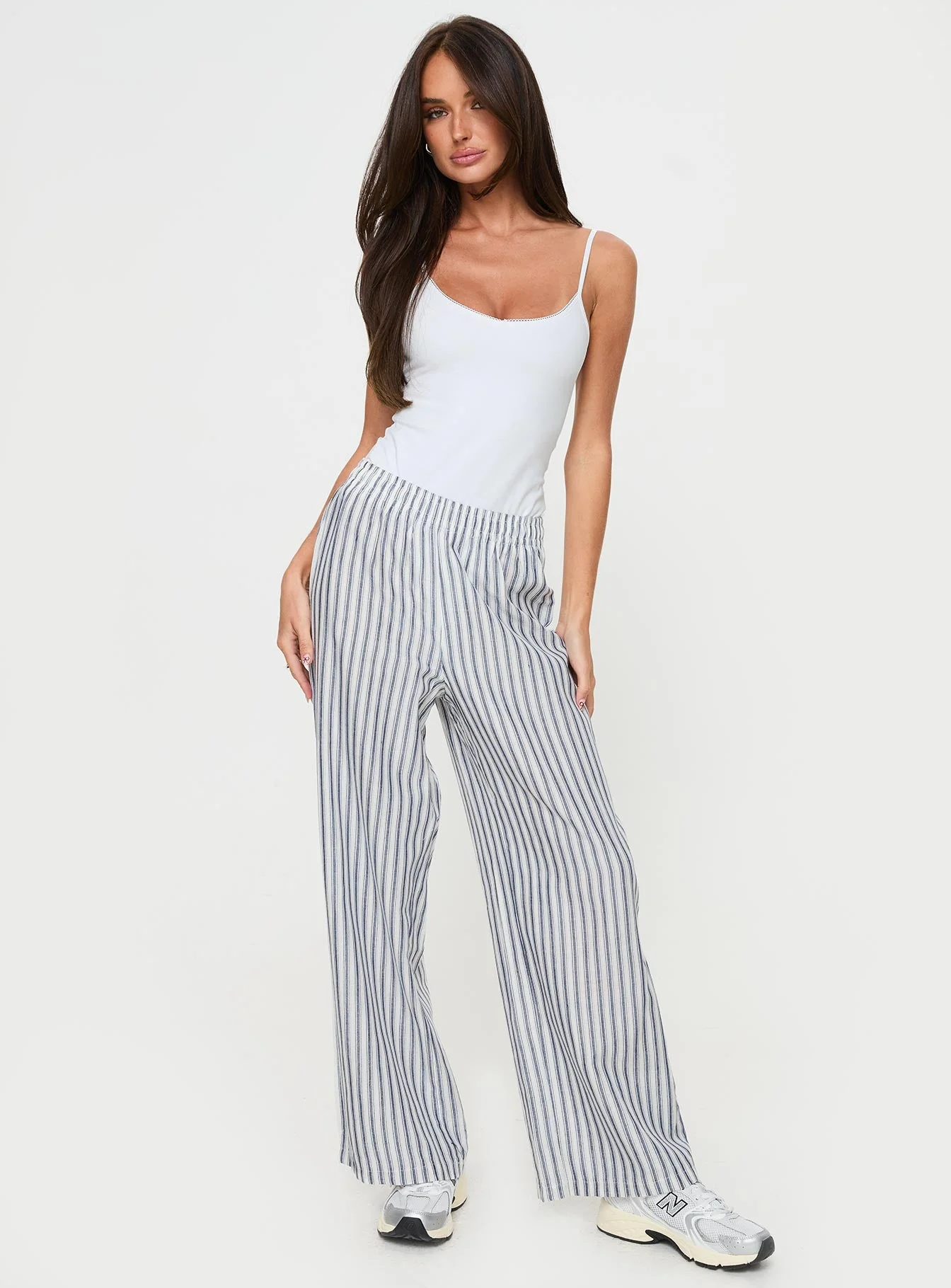 Louis Pants White / Navy Stripe - Image 3
