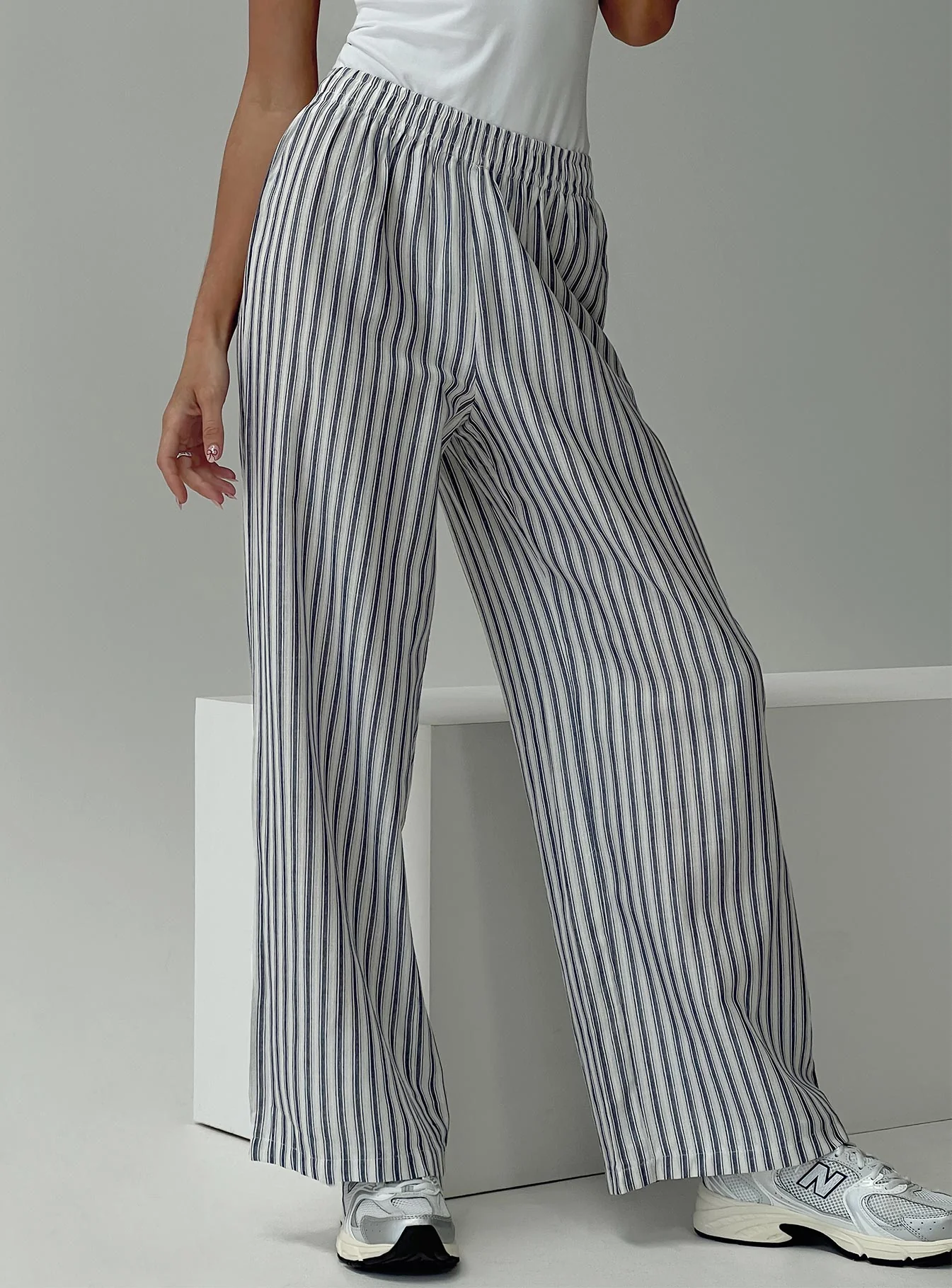 Louis Pants White / Navy Stripe - Image 7