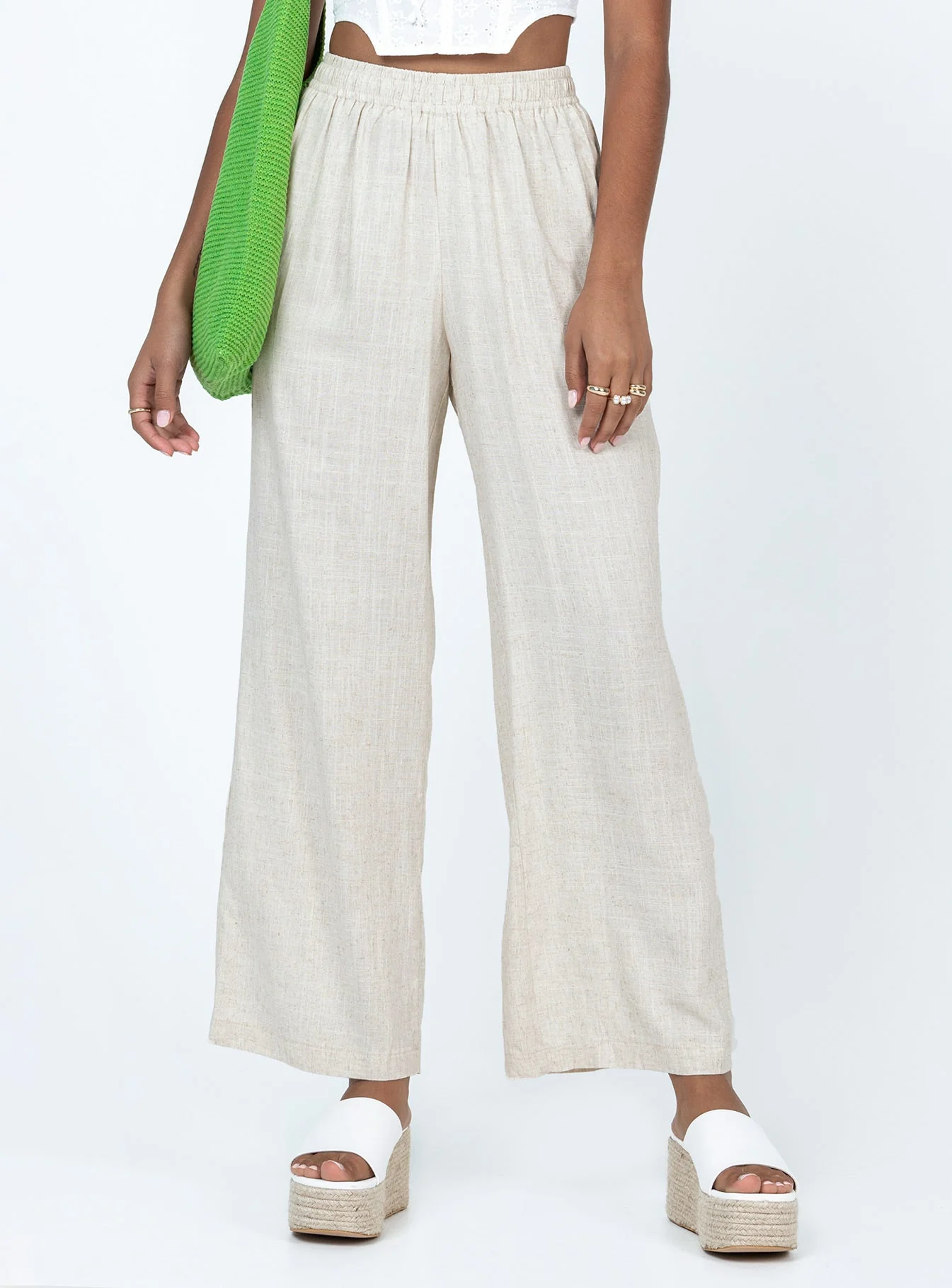 Louis Linen Blend Pants Beige Petite - Image 2