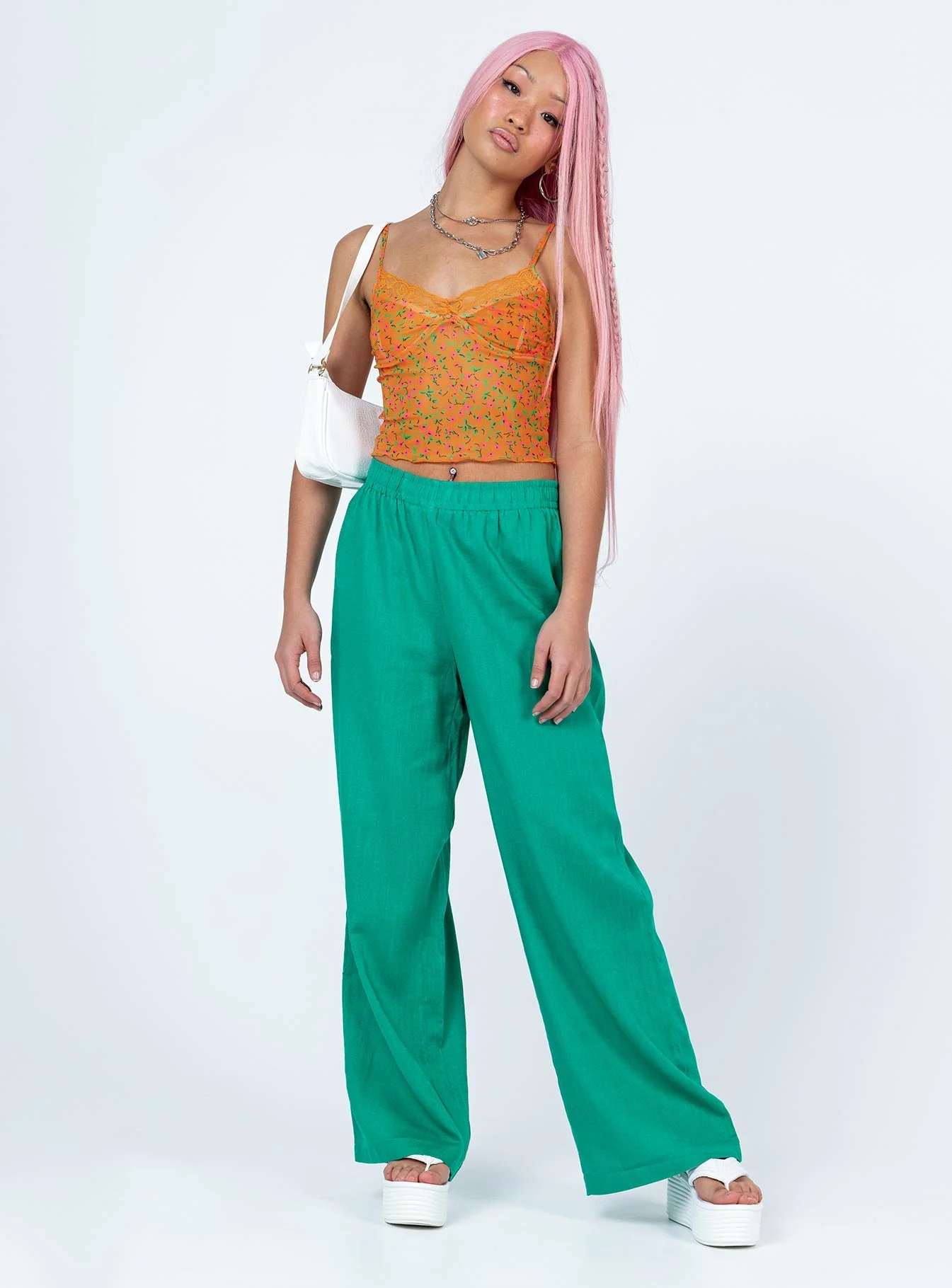 Louis Linen Blend Pants Green - Image 3