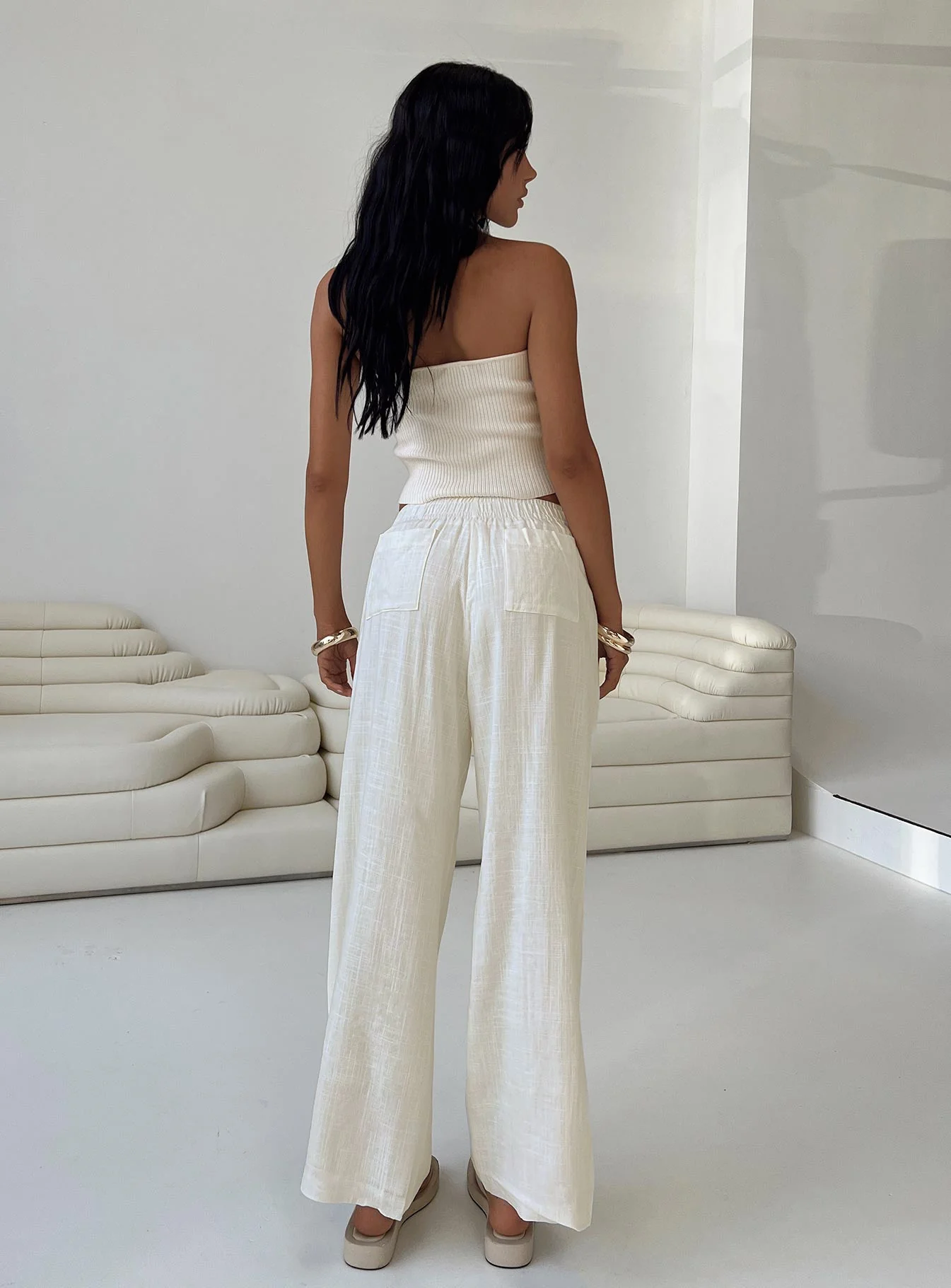 Louis Linen Blend Pants Off White - Image 4