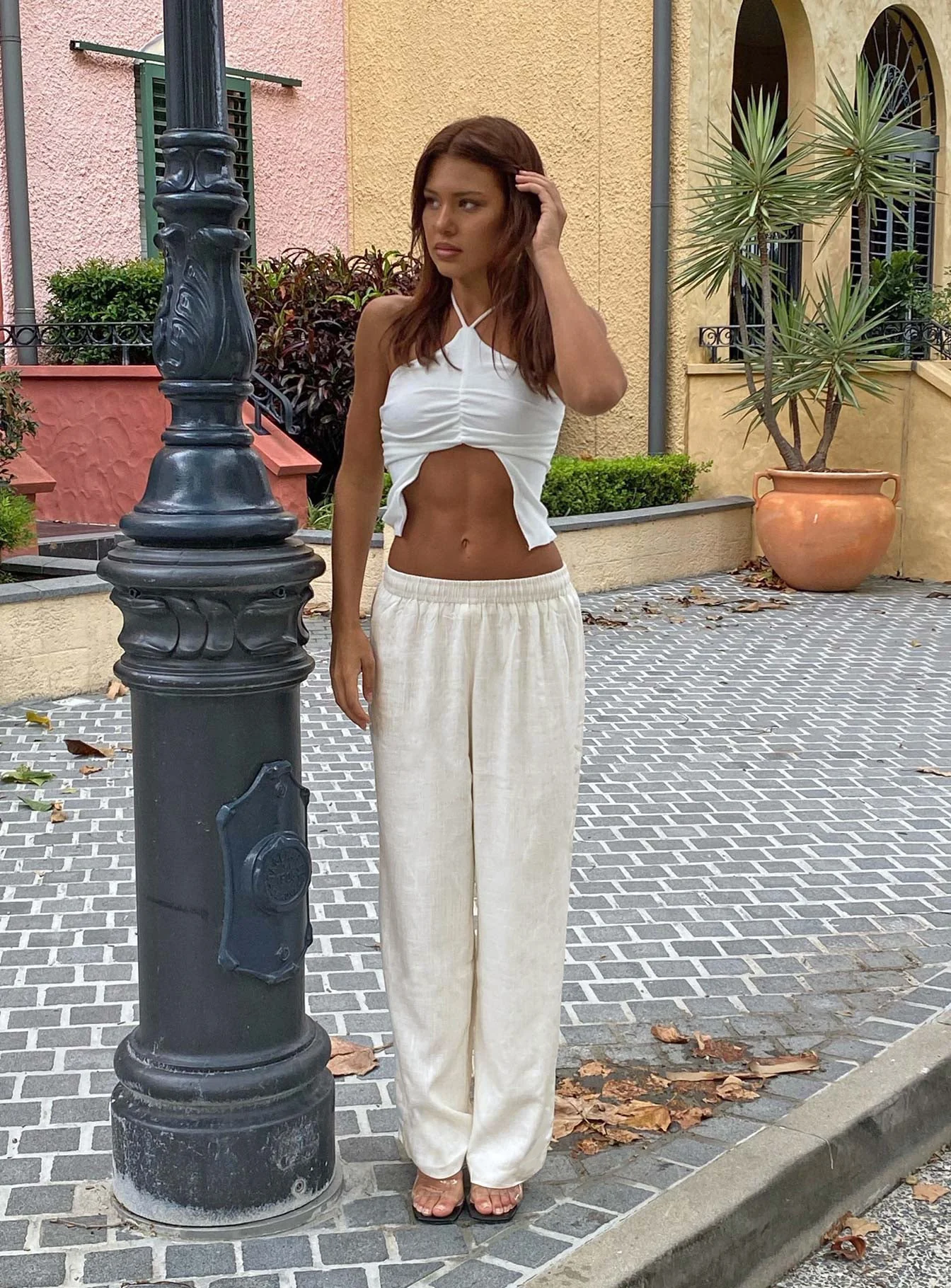 Louis Linen Blend Pants Off White - Image 6