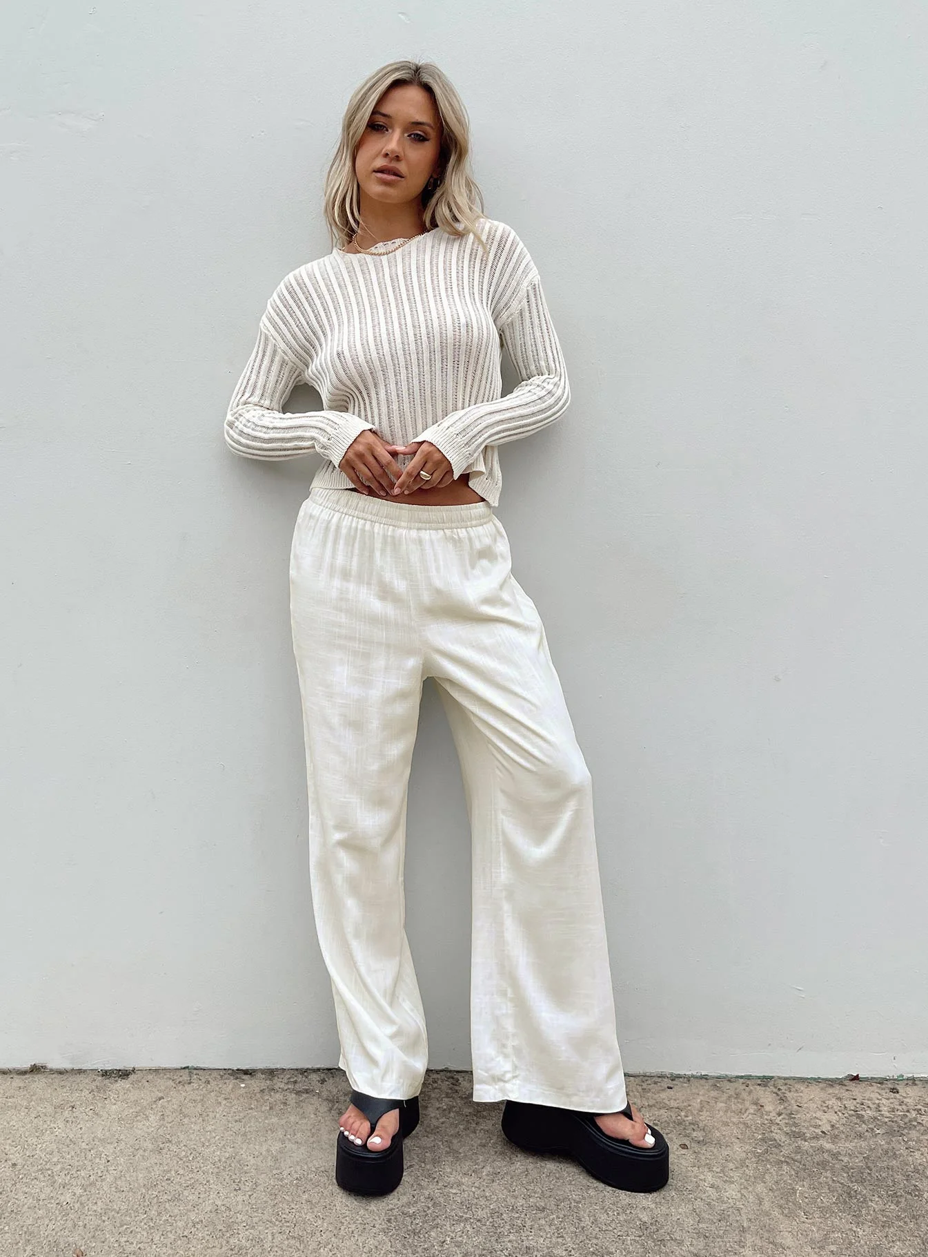 Louis Linen Blend Pants Off White - Image 7