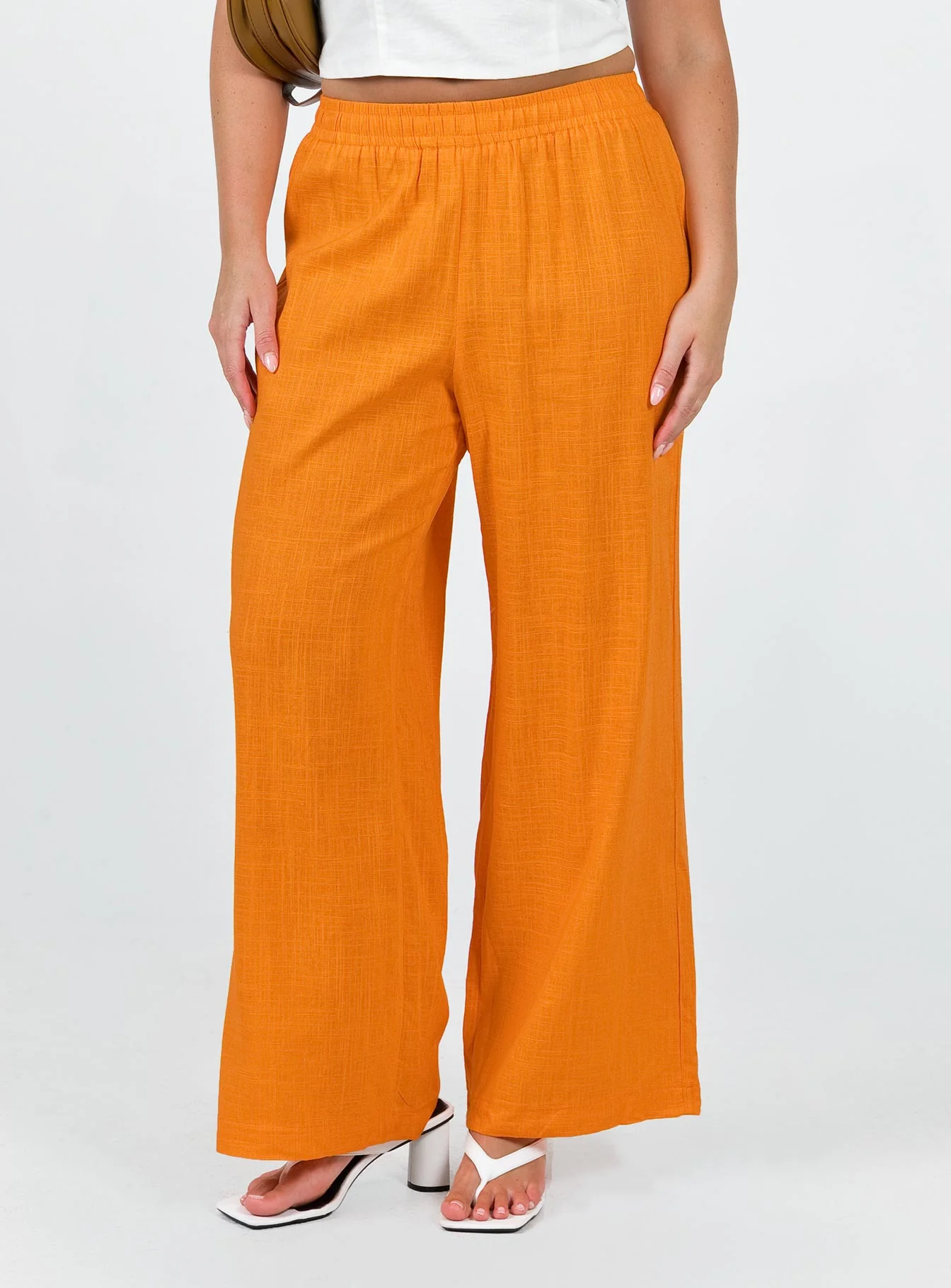 Louis Linen Blend Pants Orange - Image 2