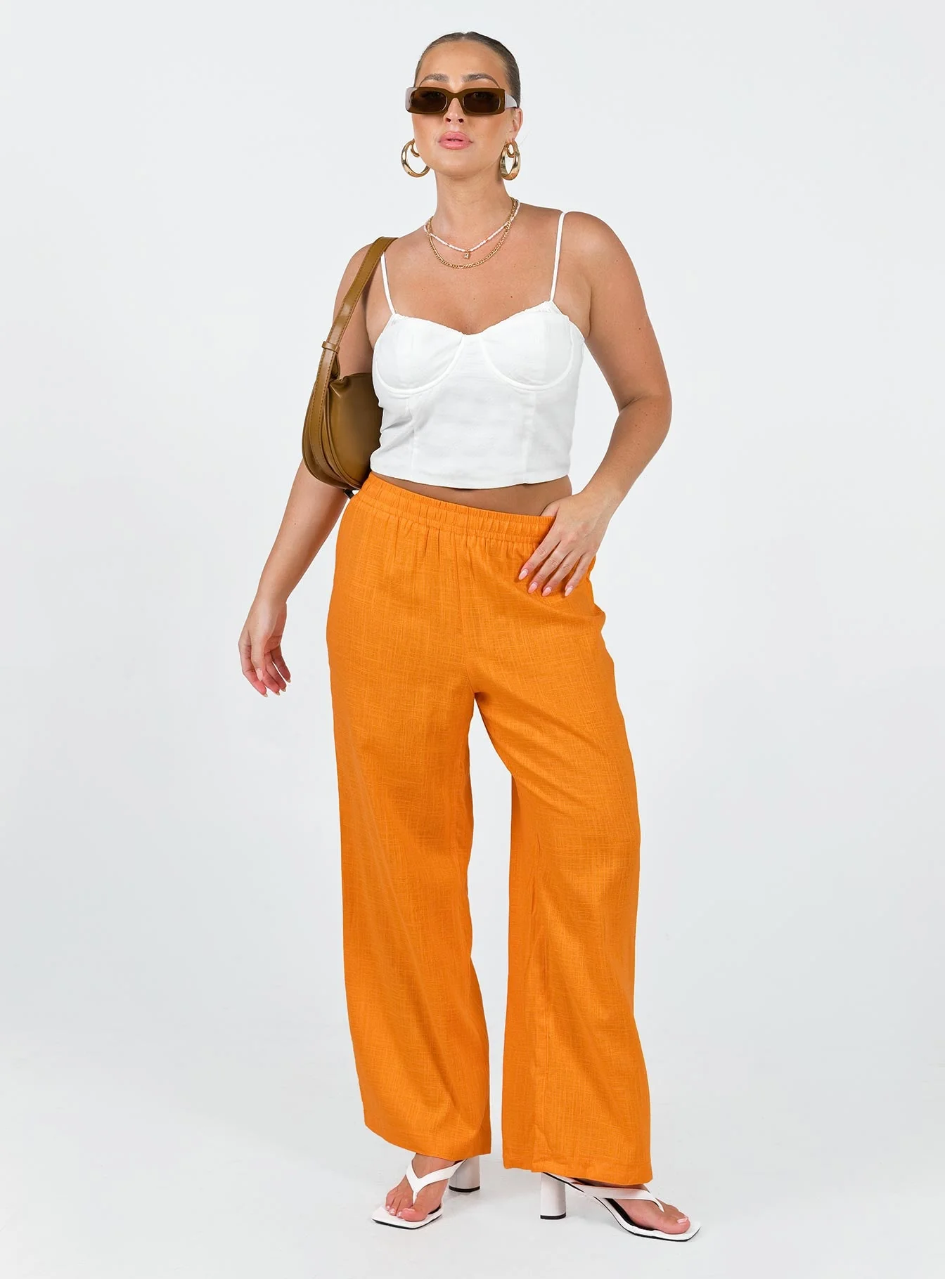 Louis Linen Blend Pants Orange - Image 3