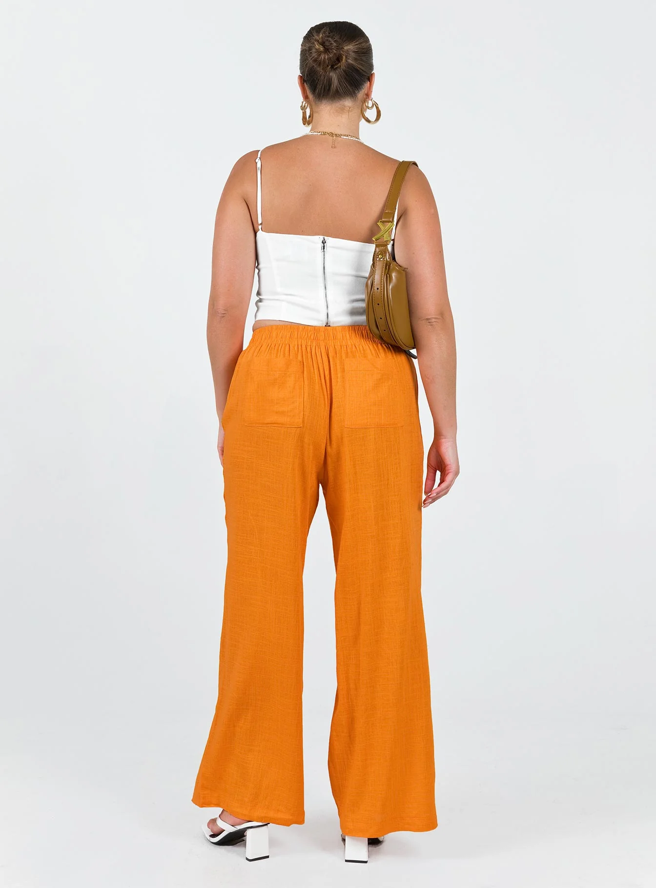 Louis Linen Blend Pants Orange - Image 5
