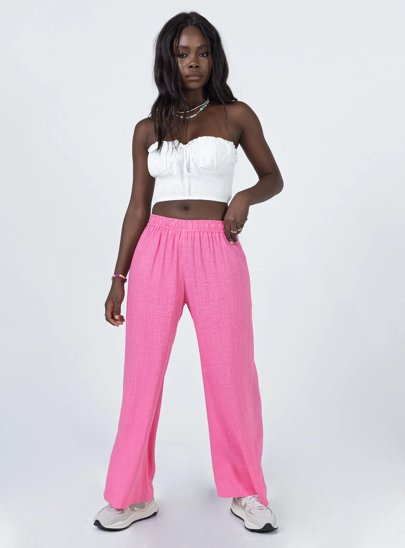 Louis Linen Blend Pants Pink - Image 3