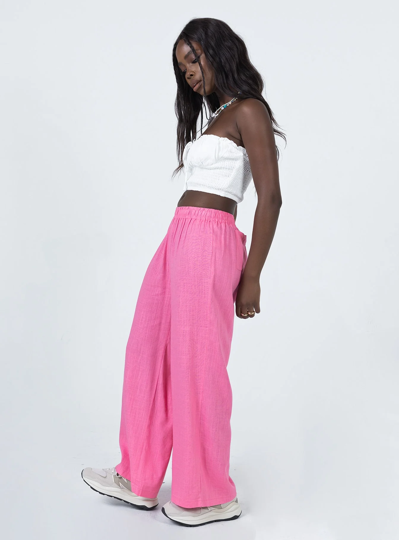Louis Linen Blend Pants Pink - Image 4