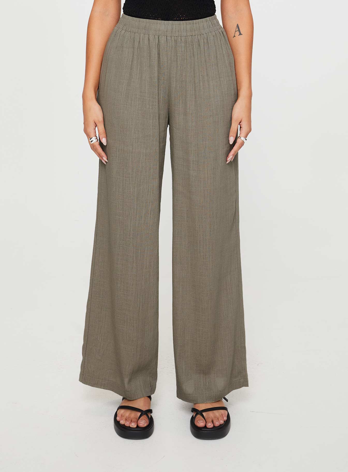 Louis Linen Blend Pants Sage - Image 2
