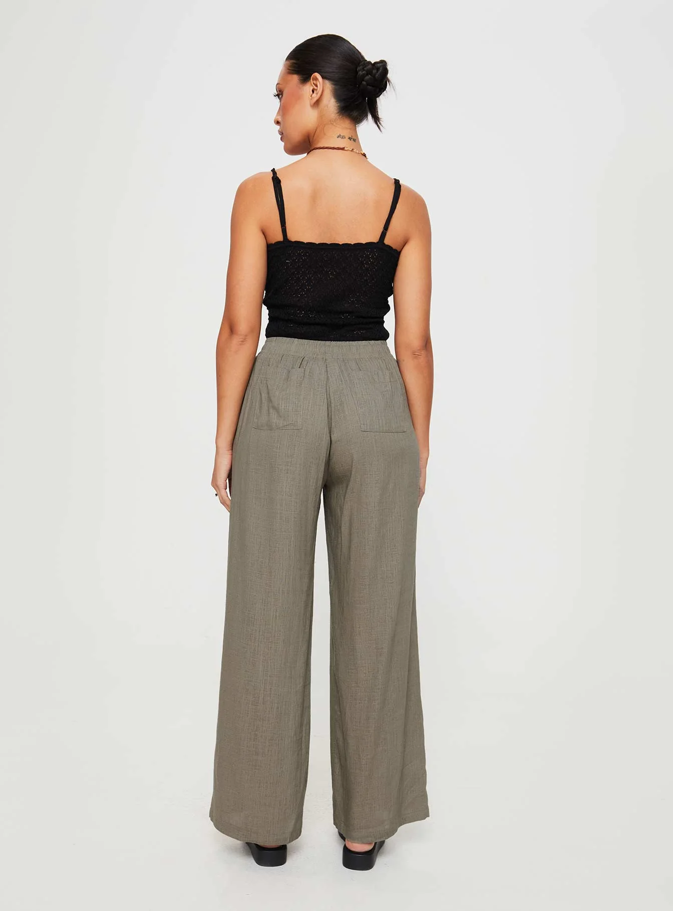 Louis Linen Blend Pants Sage - Image 5
