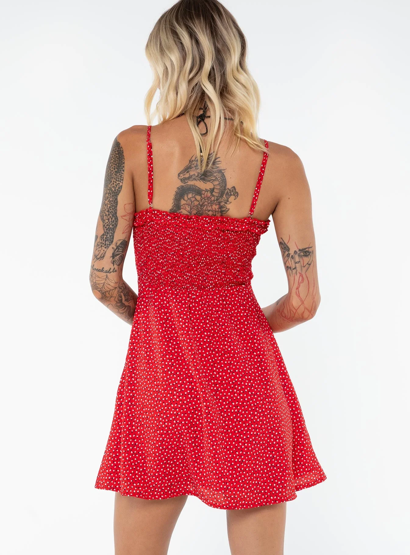 Love Birds Mini Dress Red Tall - Image 5
