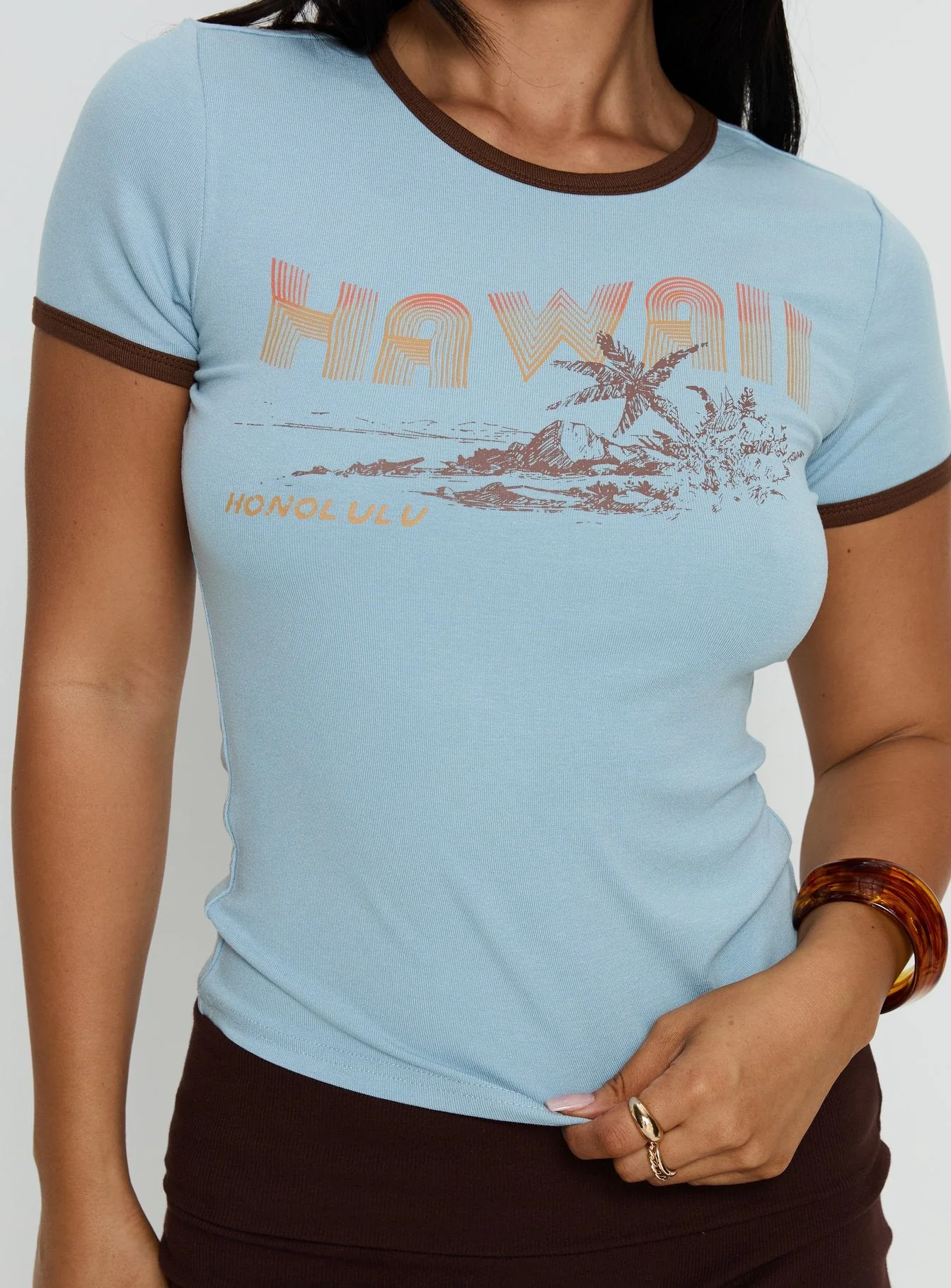 Love from Hawaii Graphic Top Blue - Image 6