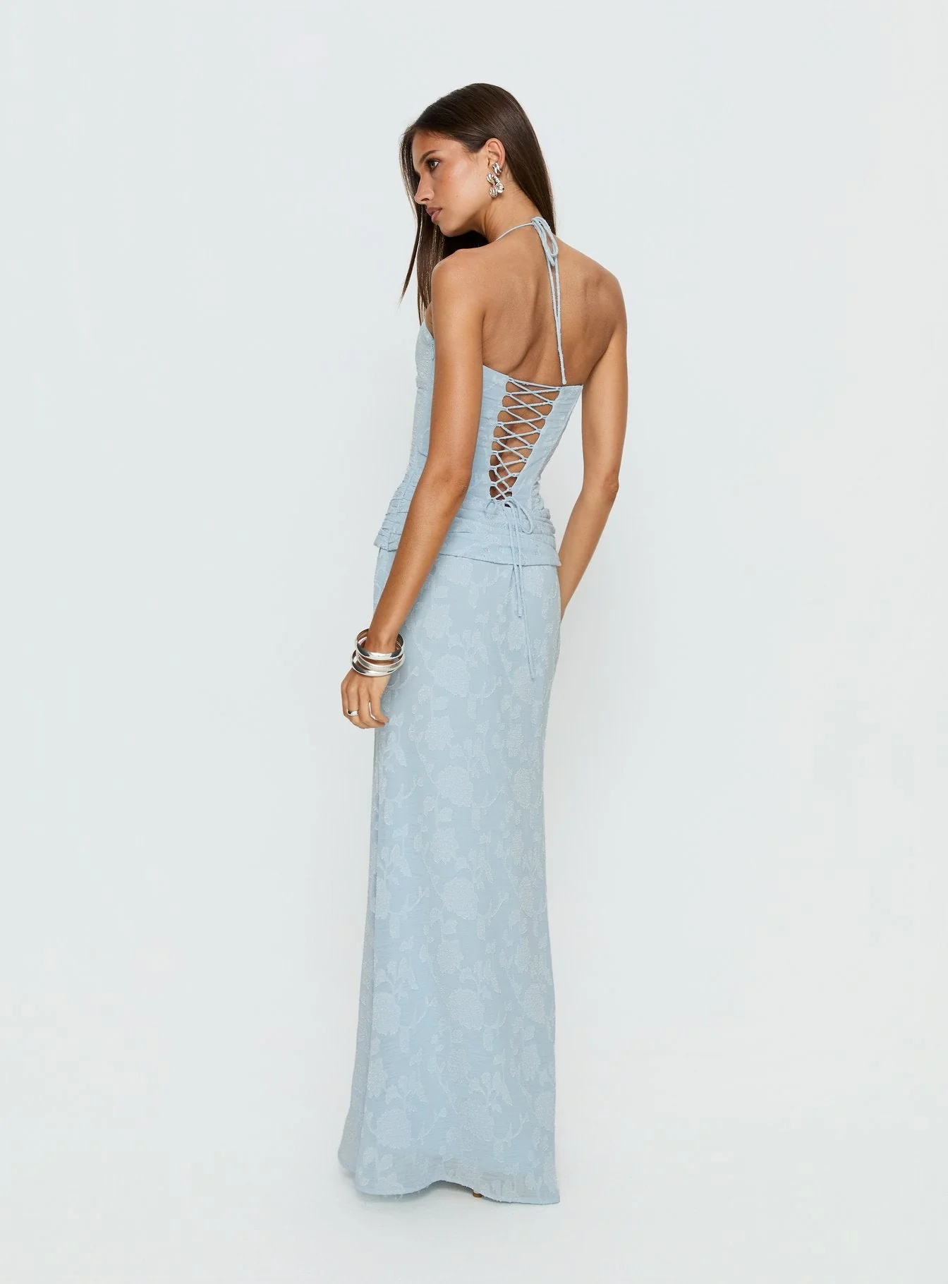 Love from Portofino Corset Maxi Dress Blue - Image 5