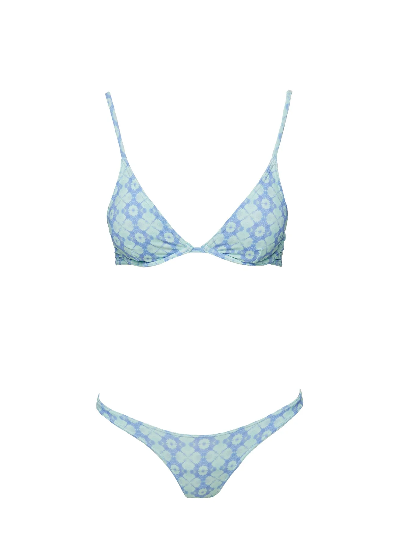 Love Letters High Cut Cheeky Bikini Bottoms Blue Geo - Image 5