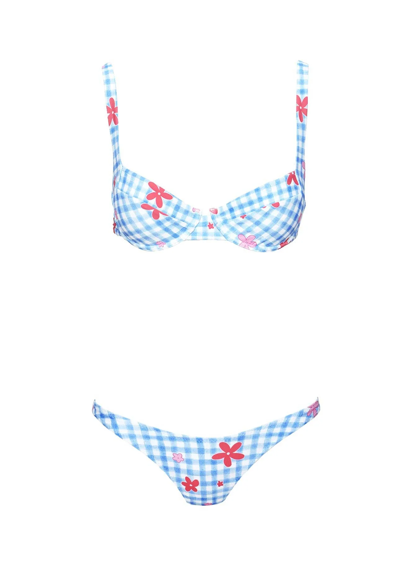 Love Letters Underwire Bikini Top Gingham / Floral - Image 6