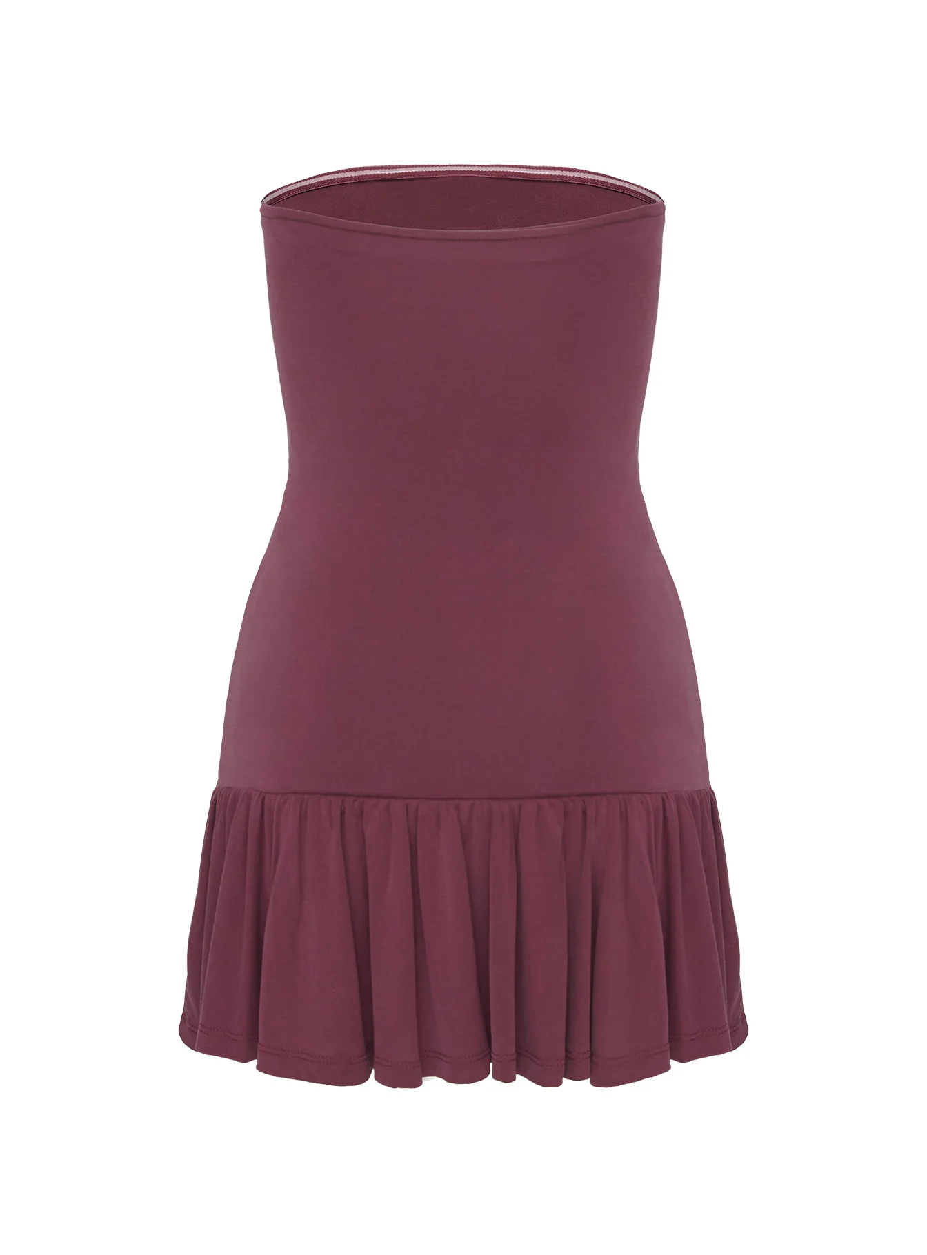 Love Lingers Strapless Mini Dress Burgundy Petite - Image 6