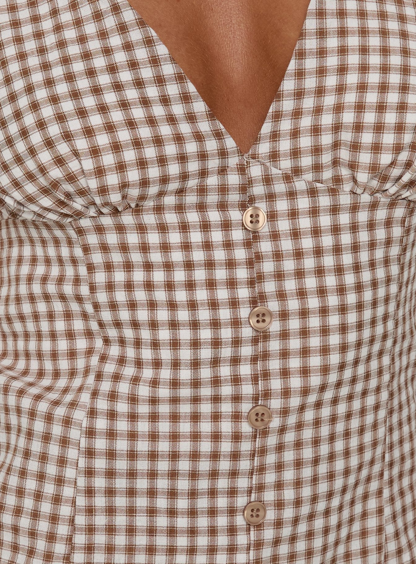 Loveliness Playsuit Brown Check Petite - Image 6