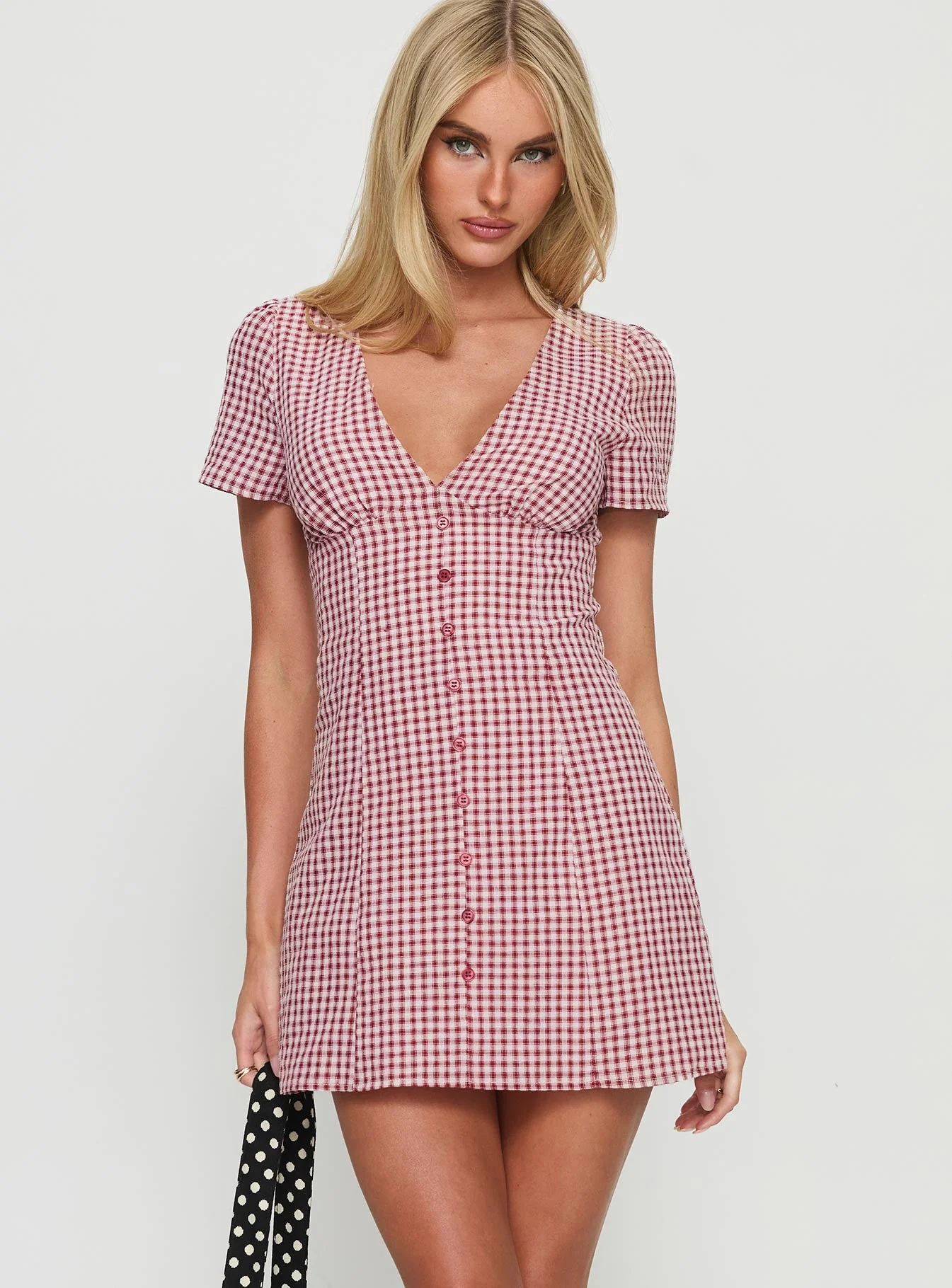 Loveliness Playsuit Red Check - Image 2