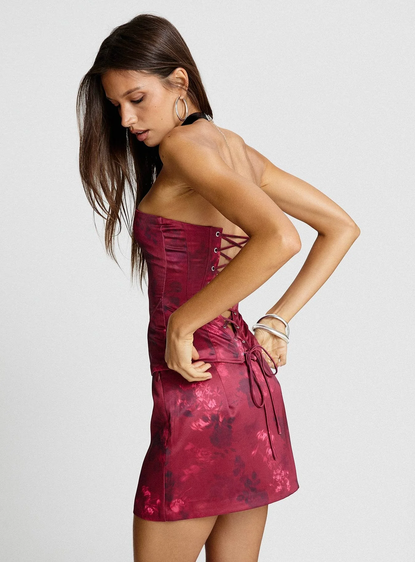 Lovesita Corset Top Red Floral - Image 10