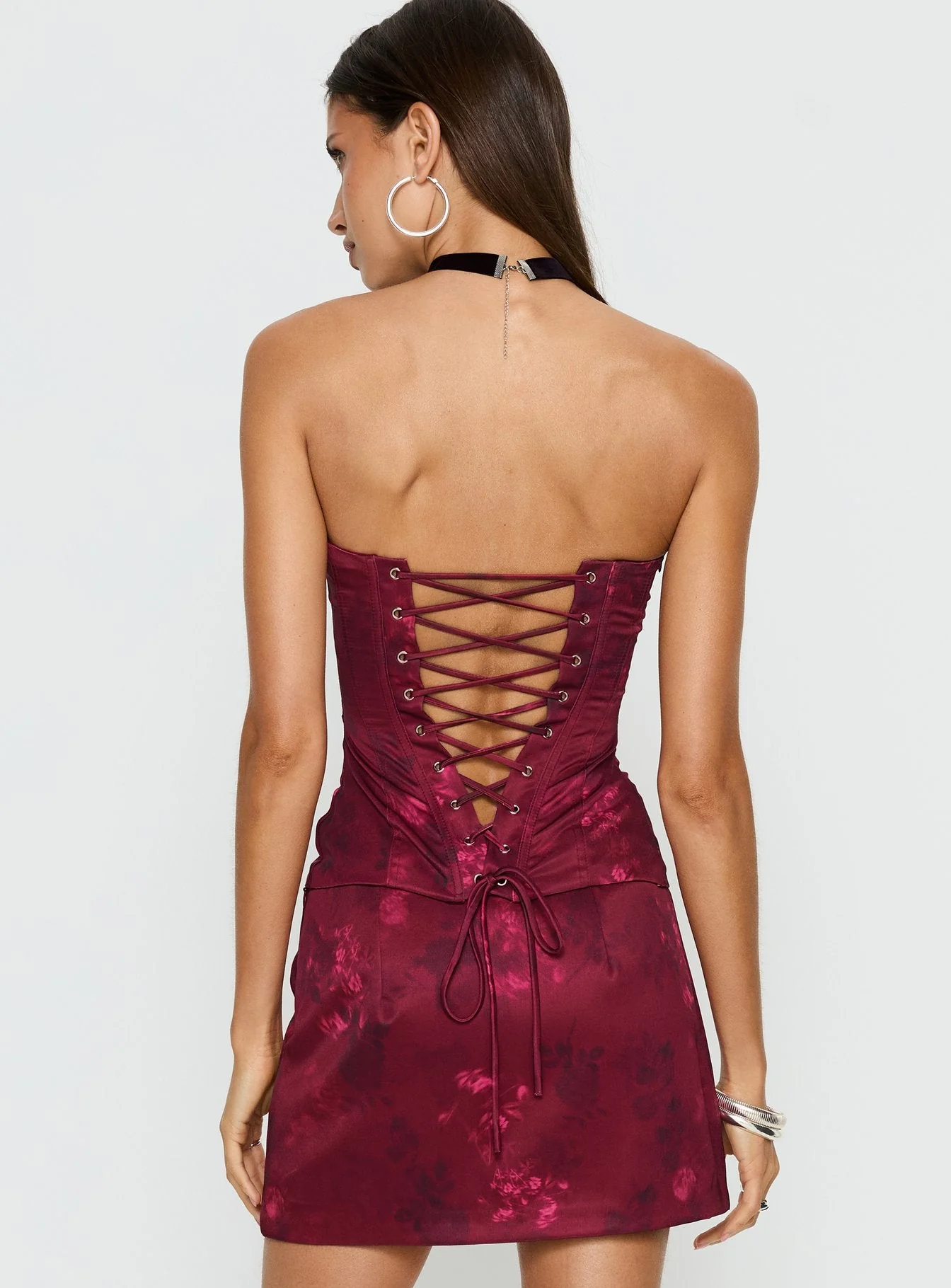 Lovesita Corset Top Red Floral - Image 5
