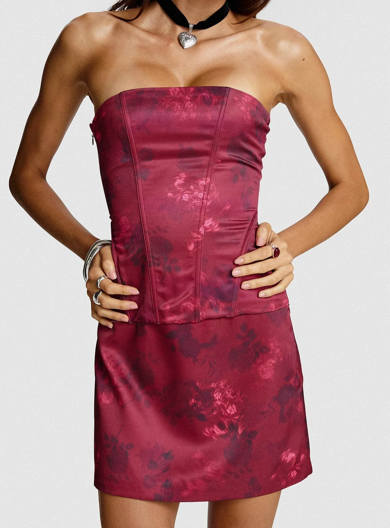 Lovesita Corset Top Red Floral - Image 9